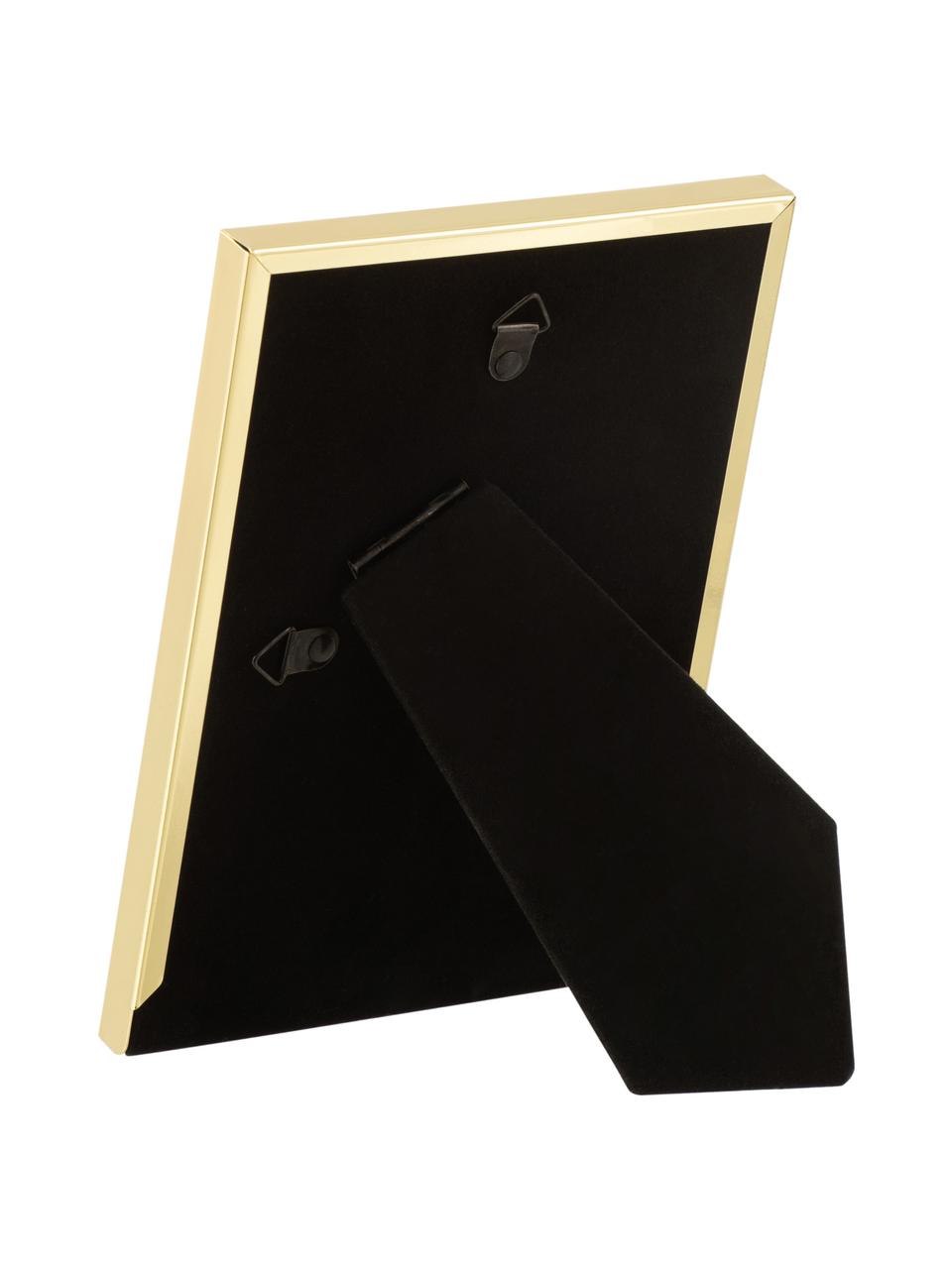 Cornice da tavolo Classy, Cornice: metallo rivestito, Retro: pannello di fibra a media, Dorato, nero, 13 x 18 cm