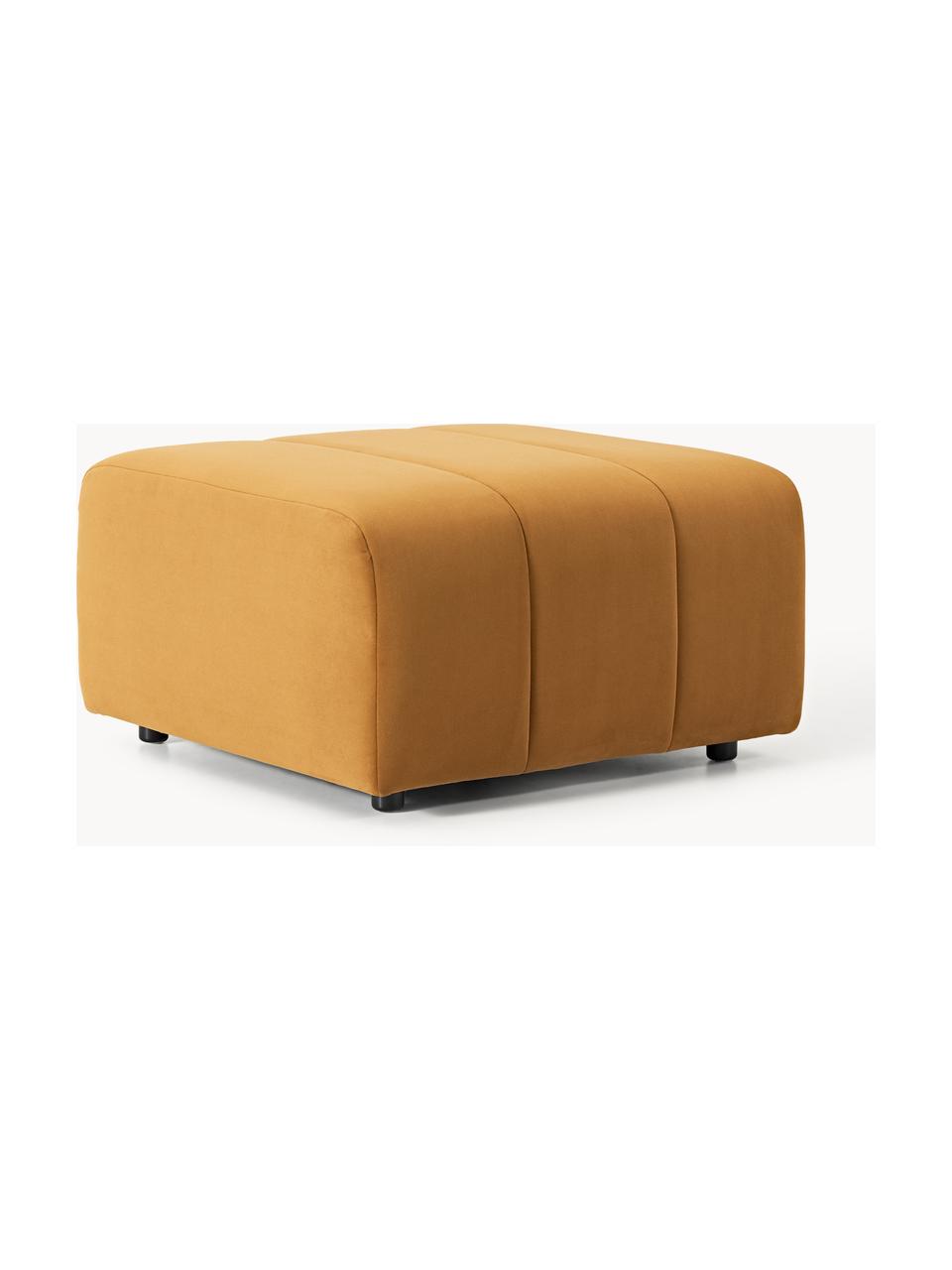 Pouf en velours Lena, Velours ocre, larg. 78 x prof. 75 cm