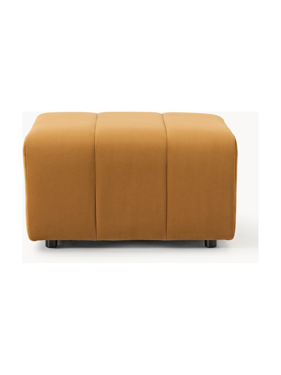 Pouf en velours Lena, Velours ocre, larg. 78 x prof. 75 cm