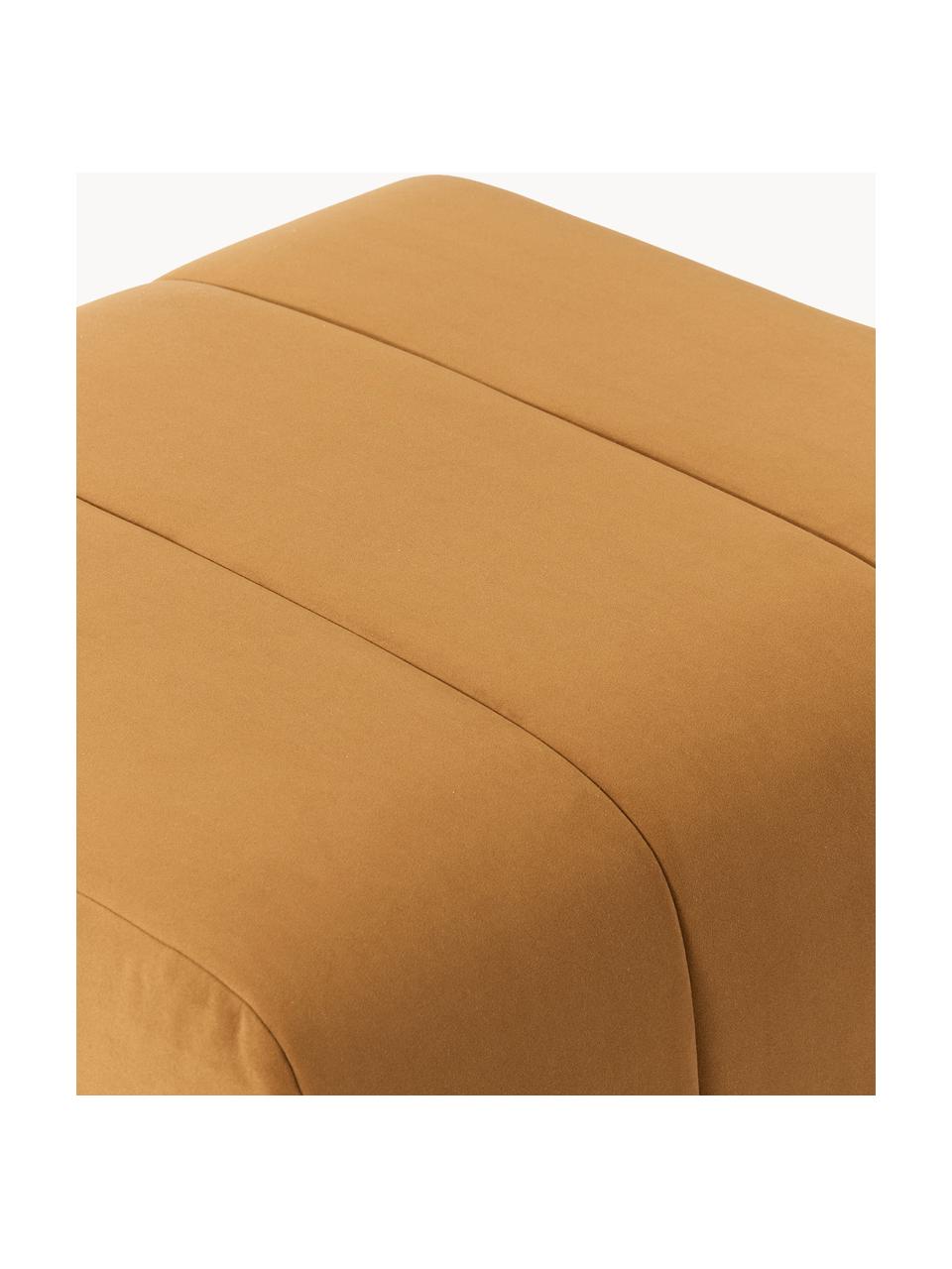 Pouf en velours Lena, Velours ocre, larg. 78 x prof. 75 cm