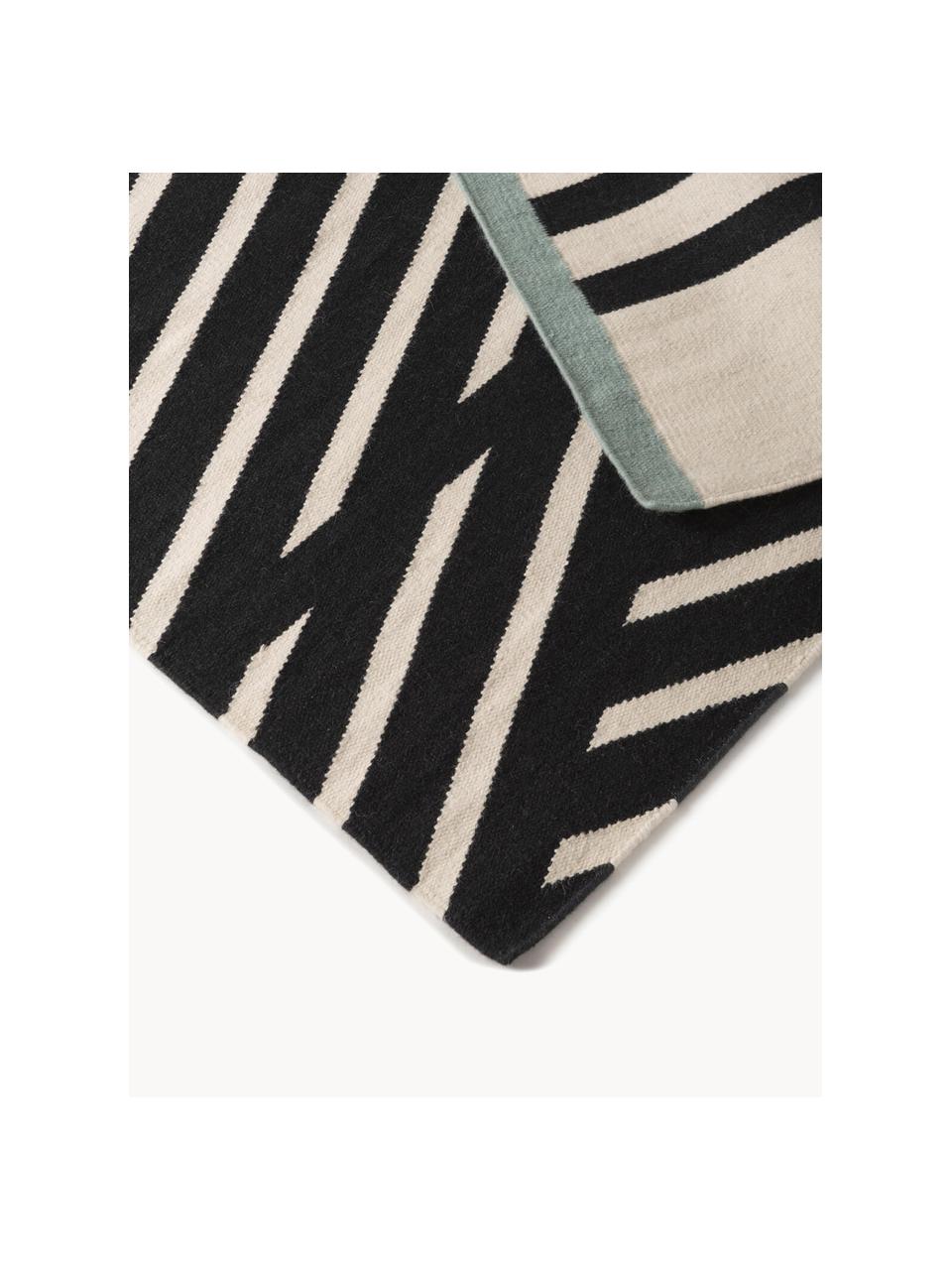 Tapis en laine tissé à la main Stripes, 100 % laine

Les tapis en laine peuvent perdre des fibres lors des premières semaines et des peluches peuvent se former, ce phénomène est naturel et diminue à mesure de votre usage et du temps, Noir, beige, larg. 140 x long. 200 cm (taille S)