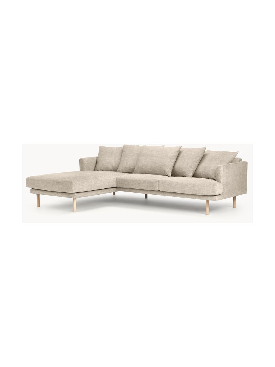 Ecksofa Adrian (3-Sitzer), Bezug: 47 % Viskose, 23 % Baumwo, Gestell: Sperrholz, Webstoff Beige, B 255 x T 182 cm, Eckteil links