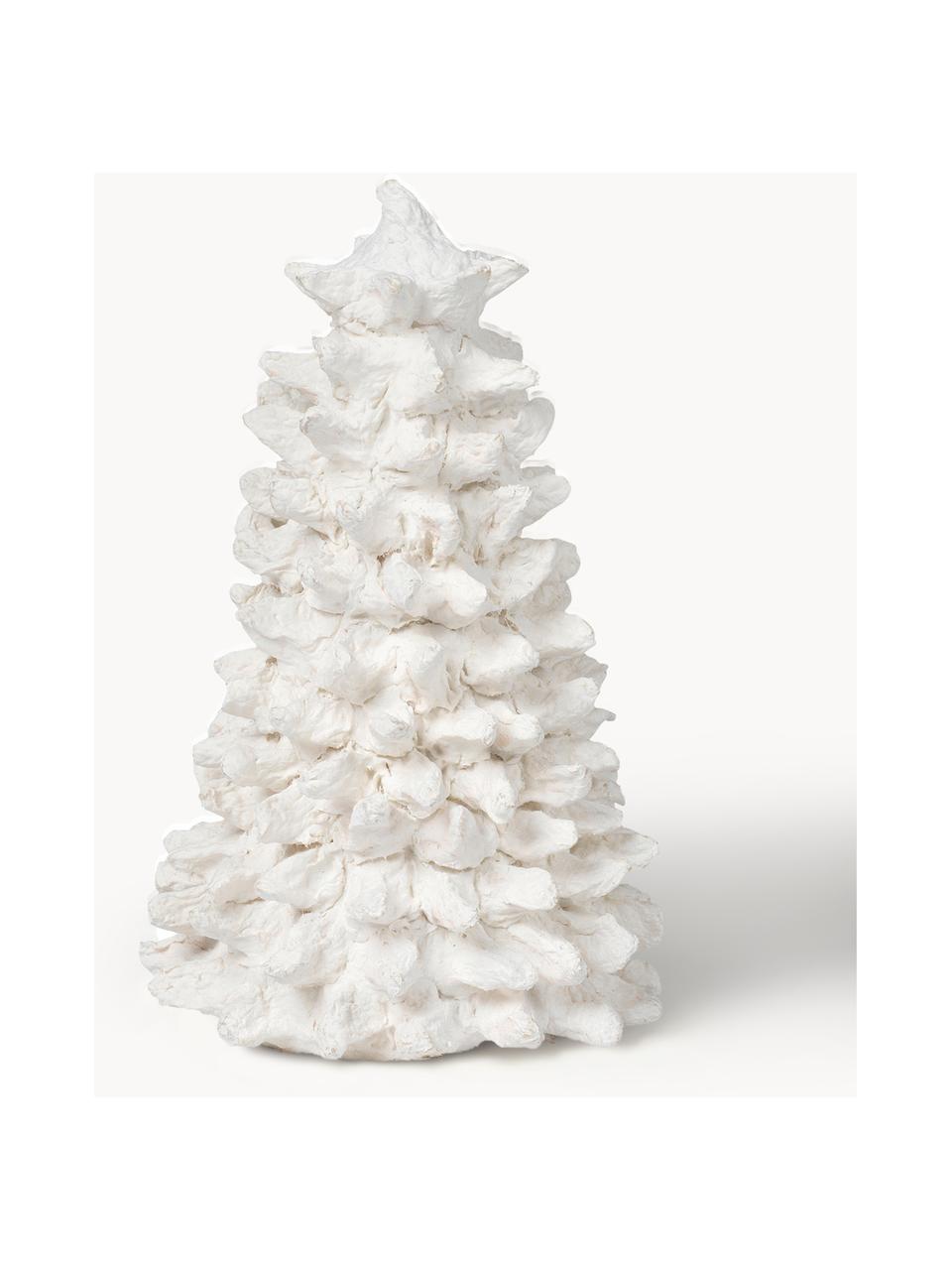 Sapins décoratifs Pulp, 2 pièces, Pâte de coton, Blanc, Ø 8 x haut. 16 cm