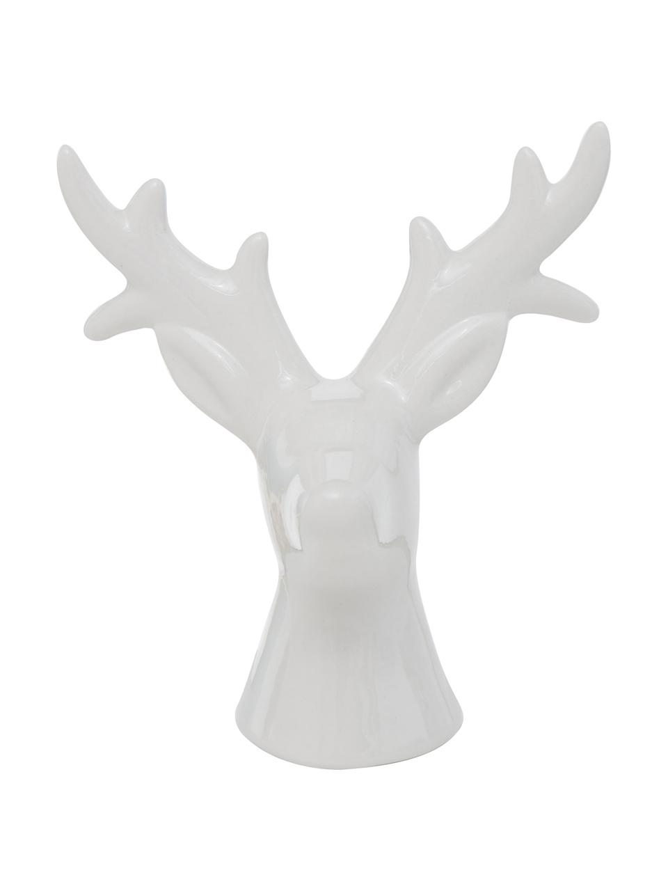 Dekorácia (jeleň) Thore, V 12 cm, 2 ks, Porcelán, Biela, Š 11 x V 12 cm