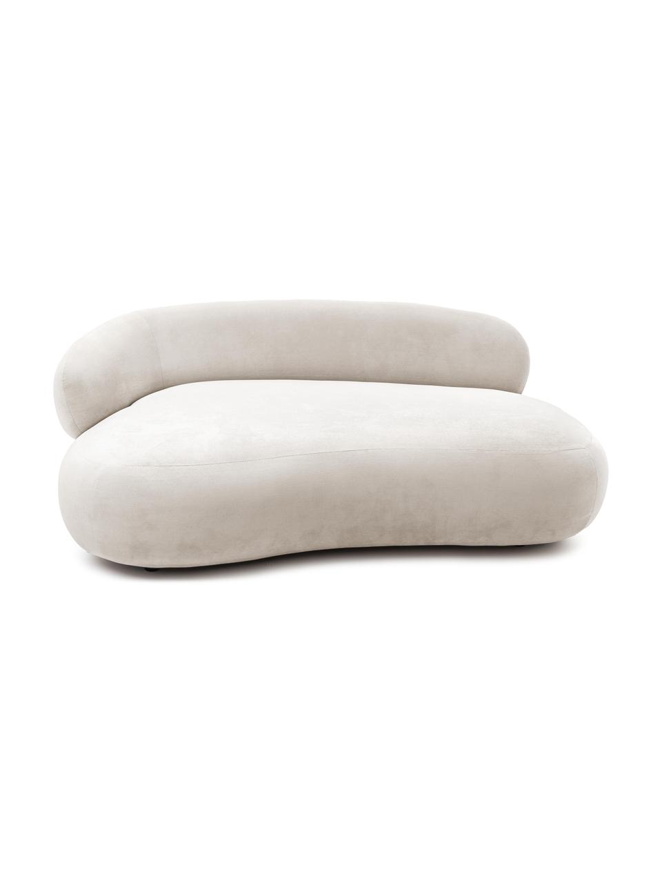 Divano a fagiolo 2 posti Alba, Rivestimento: 97% poliestere, 3% nylon , Struttura: legno massiccio di abete , Piedini: plastica, Tessuto bianco crema, Larg. 185 x Prof. 114 cm, schienale a destra