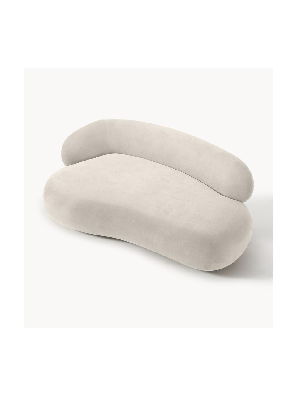 Sofá Alba (2 plazas), Tapizado: 97% poliéster, 3% nylon A, Estructura: madera de abeto maciza, m, Patas: plástico, Tejido blanco crema, An 185 x F 114 cm, respaldo derecho