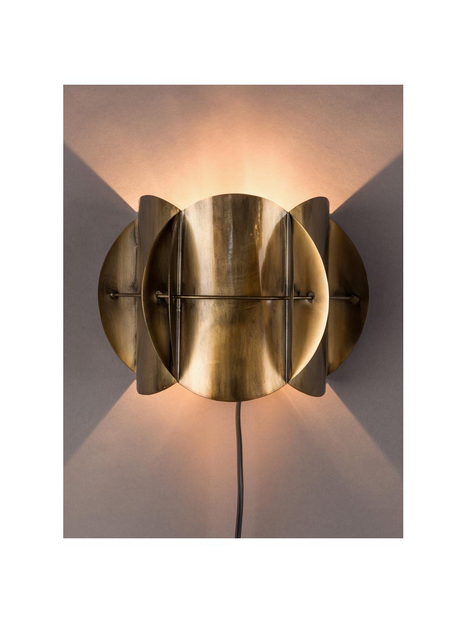 Wandlamp Corridor met stekker en antieke afwerking, Lampenkap: messing, Messing, B 27 x H 19 cm