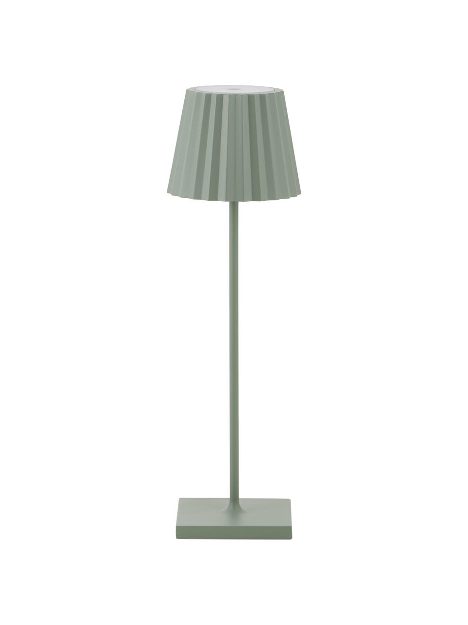 Lámpara de mesa LED regulable para exterior Trellia, portátil, Pantalla: aluminio pintado, Verde, Ø 12 x Al 38 cm