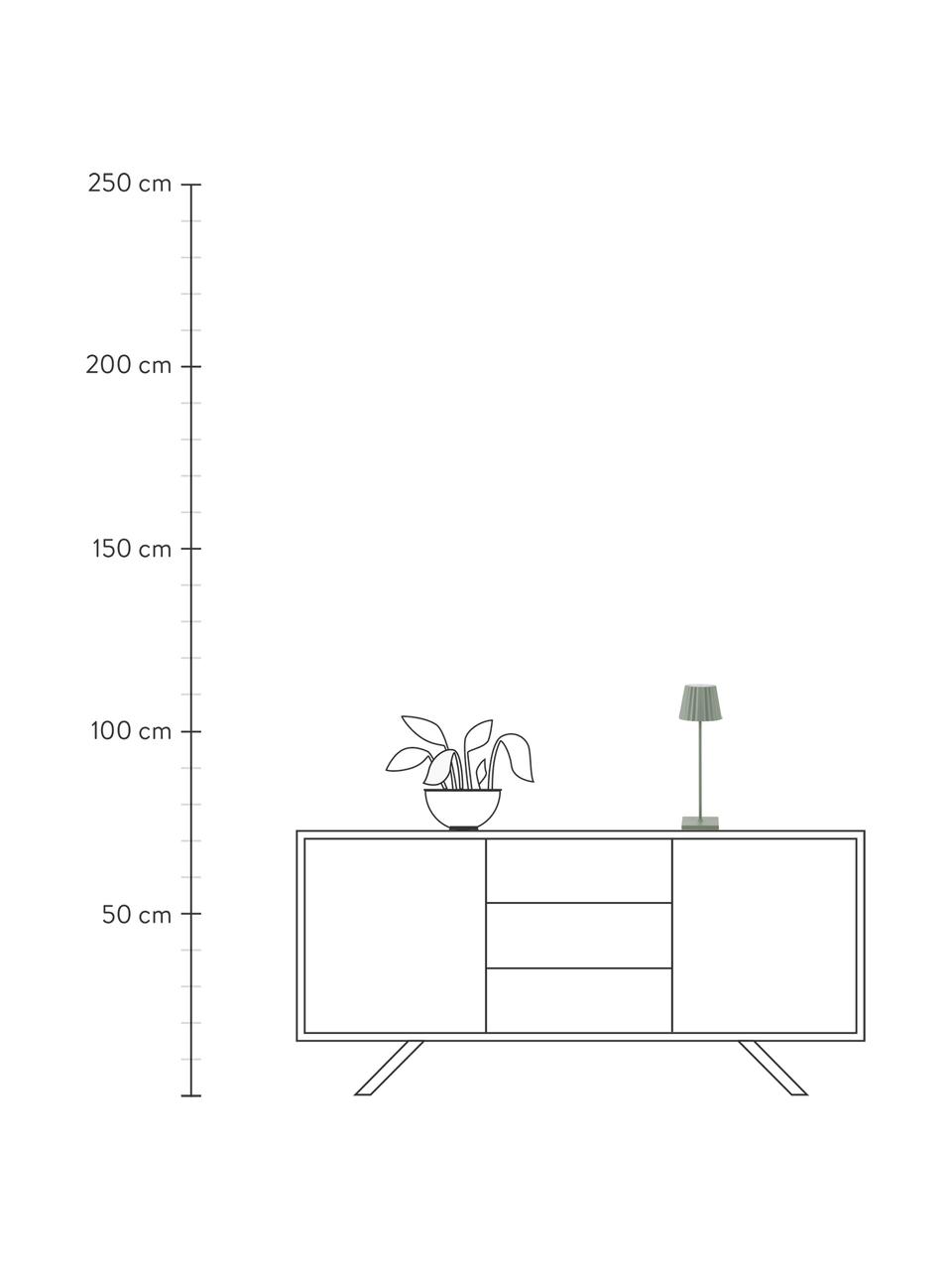 Lámpara de mesa LED regulable para exterior Trellia, portátil, Pantalla: aluminio pintado, Verde, Ø 12 x Al 38 cm