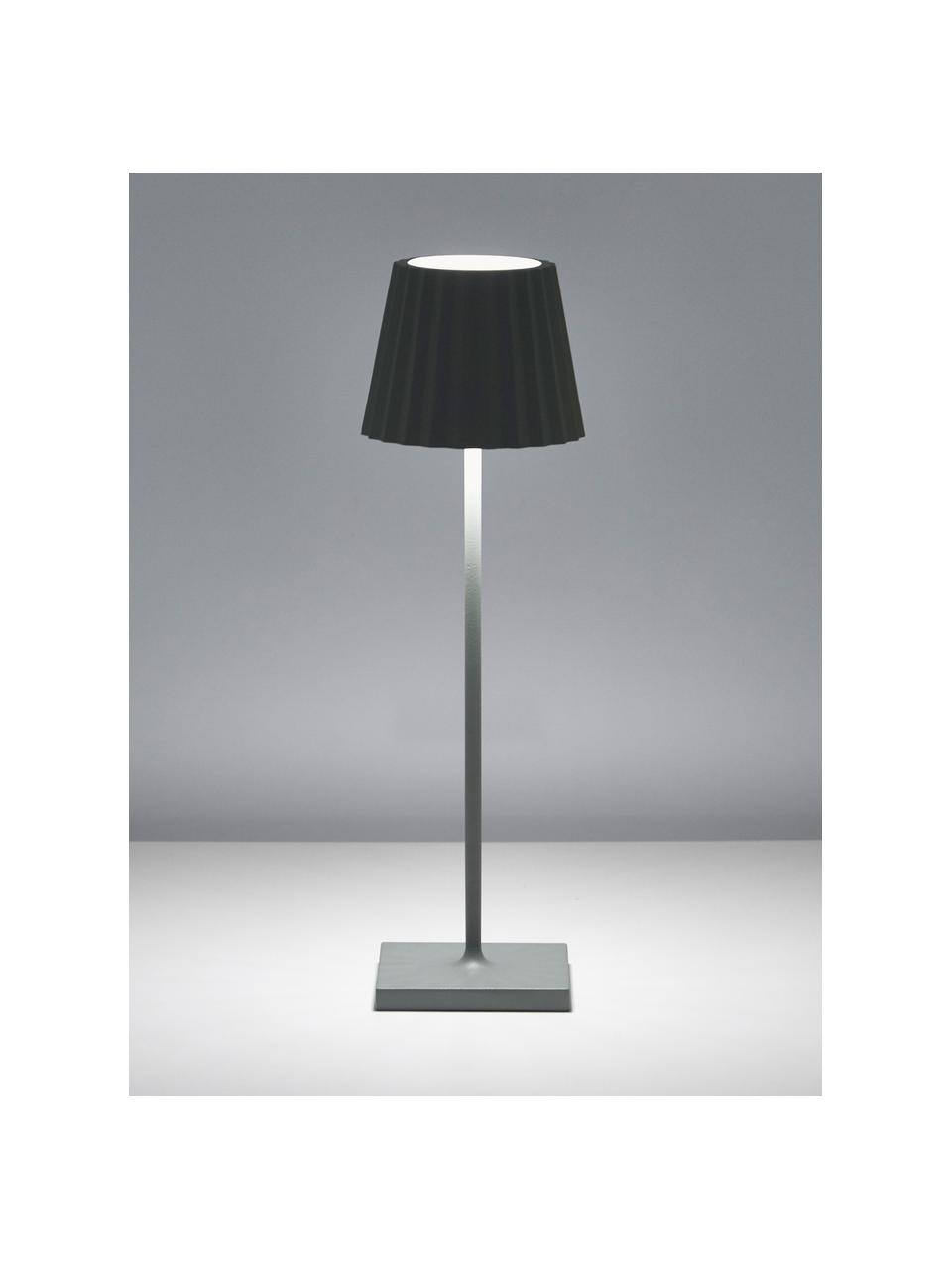 Mobile dimmbare LED-Außentischlampe Trellia, Lampenschirm: Aluminium, lackiert, Lampenfuß: Aluminium, lackiert, Salbeigrün, Ø 12 x H 38 cm