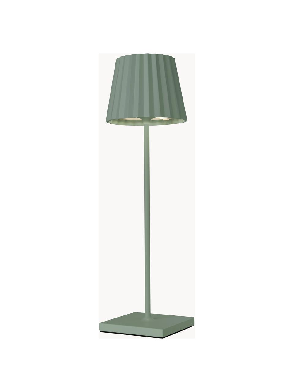 Lampada portatile da tavolo per esterni con luce regolabile Trellia, Paralume: alluminio verniciato, Verde salvia, Ø 12 x Alt. 38 cm
