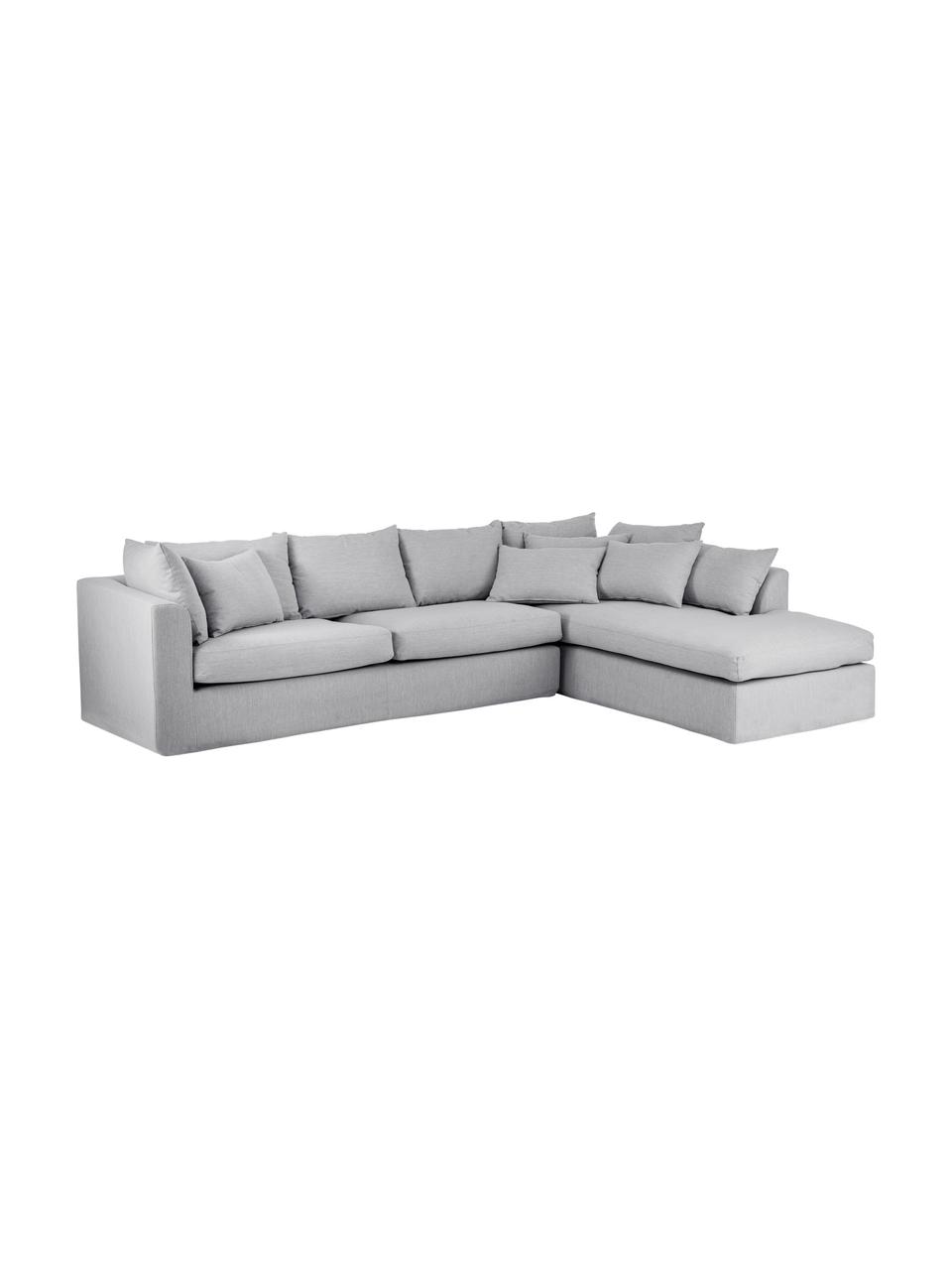 Grosses Ecksofa Zach in Grau, Bezug: Polypropylen Der hochwert, Webstoff Grau, B 300 x T 213 cm, Eckteil links