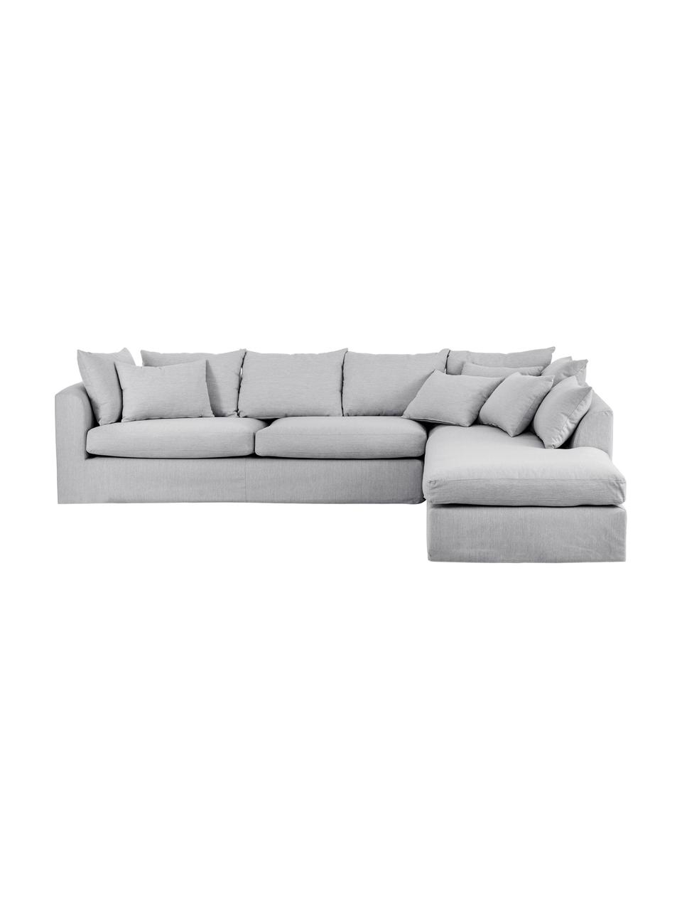 Grosses Ecksofa Zach in Grau, Bezug: Polypropylen Der hochwert, Webstoff Grau, B 300 x T 213 cm, Eckteil links