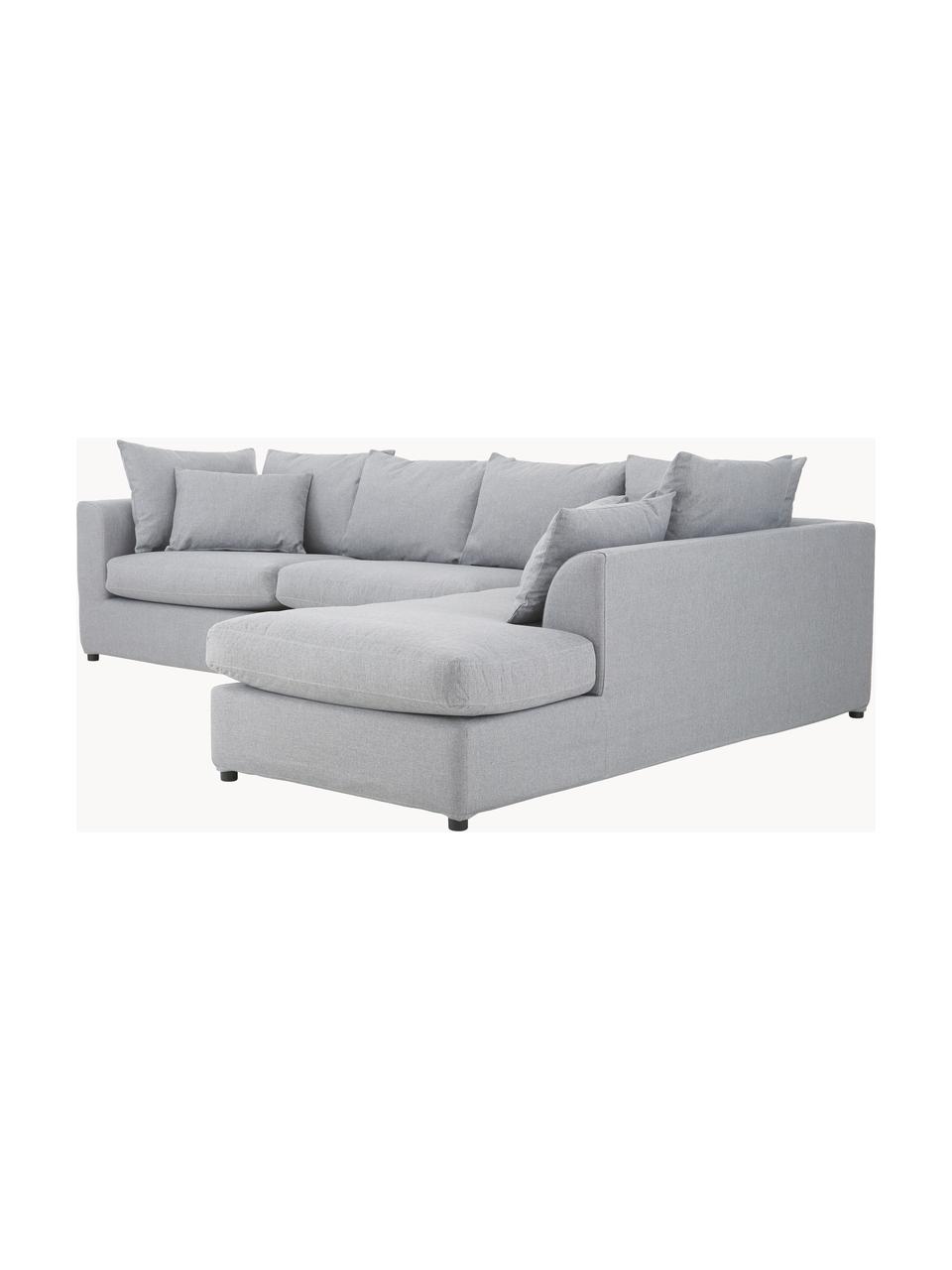 Großes Ecksofa Zach, Bezug: Polypropylen Der hochwert, Füße: Kunststoff, Webstoff Grau, B 300 x T 213 cm, Eckteil links