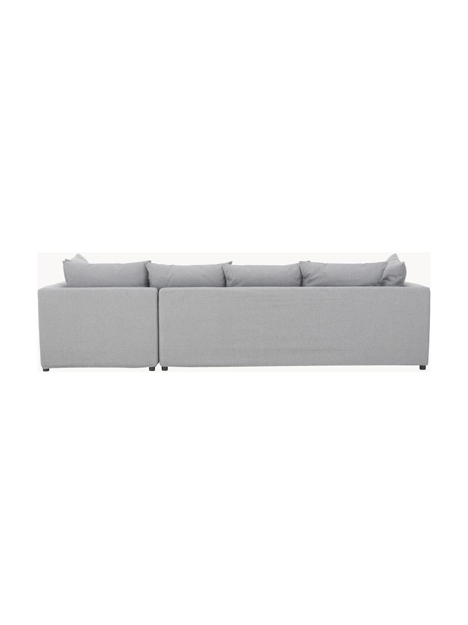 Divano angolare grande Zach, Rivestimento: polipropilene Il rivestim, Piedini: materiale sintetico, Tessuto grigio, Larg. 300 x Prof. 213 cm, chaise-longue a sinistra