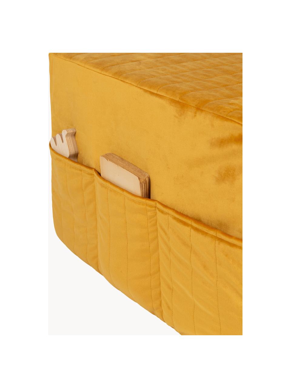 Matelas en velours Sleepover, Jaune moutarde, larg. 60 x long. 180 cm