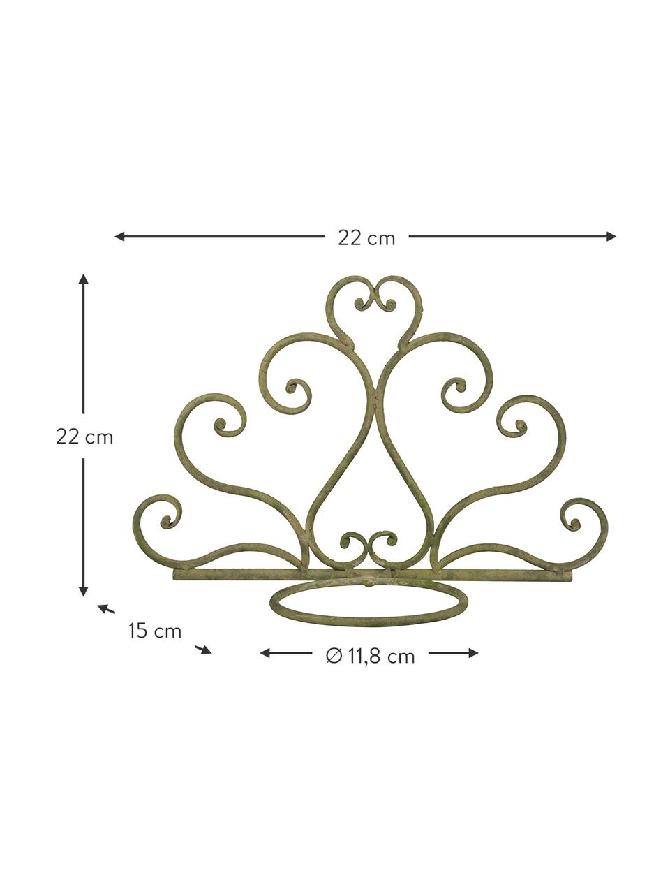 Nástěnný držák na květináč Clarissa, Potažený kov, Zelená, Š 32 cm, V 22 cm