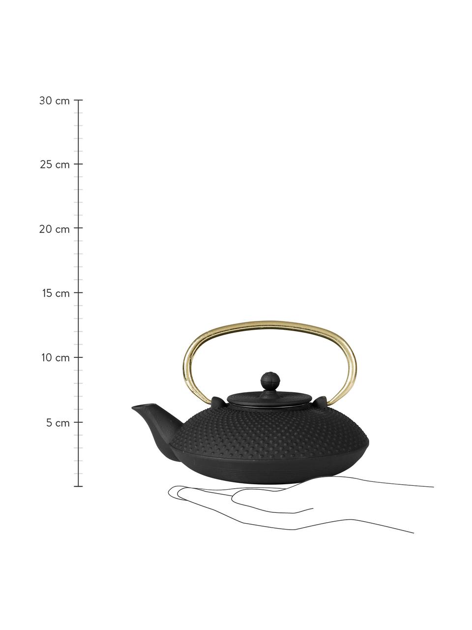 Theepot Picot, 800 ml, Zeef: edelstaal, Zwart, goudkleurig, 800 ml