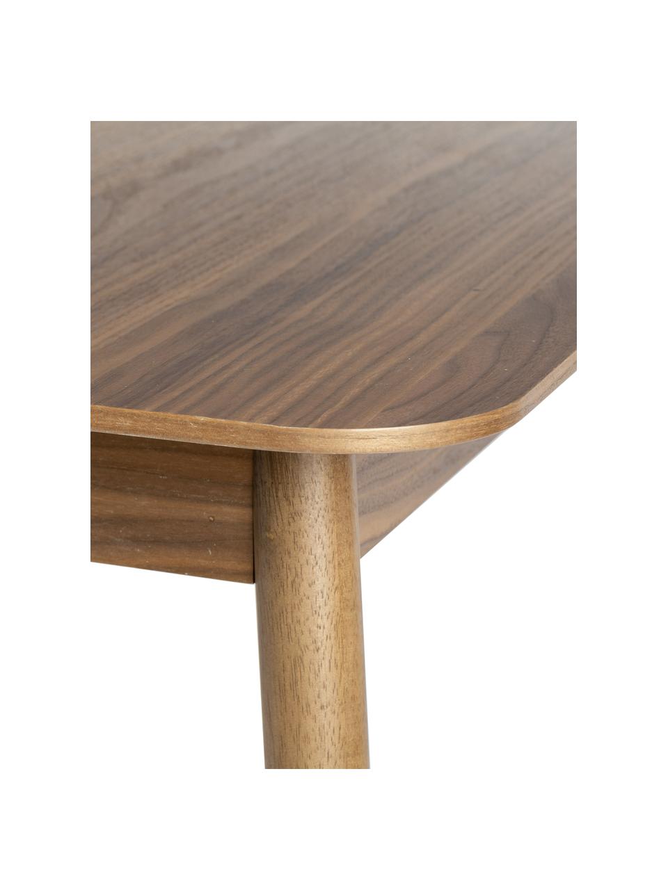 Tavolo allungabile in legno di noce Glimps 120 - 162 x 80 cm, Gambe: legno di noce massiccio, Legno di noce, Larg. 120/162 x Prof. 80 cm