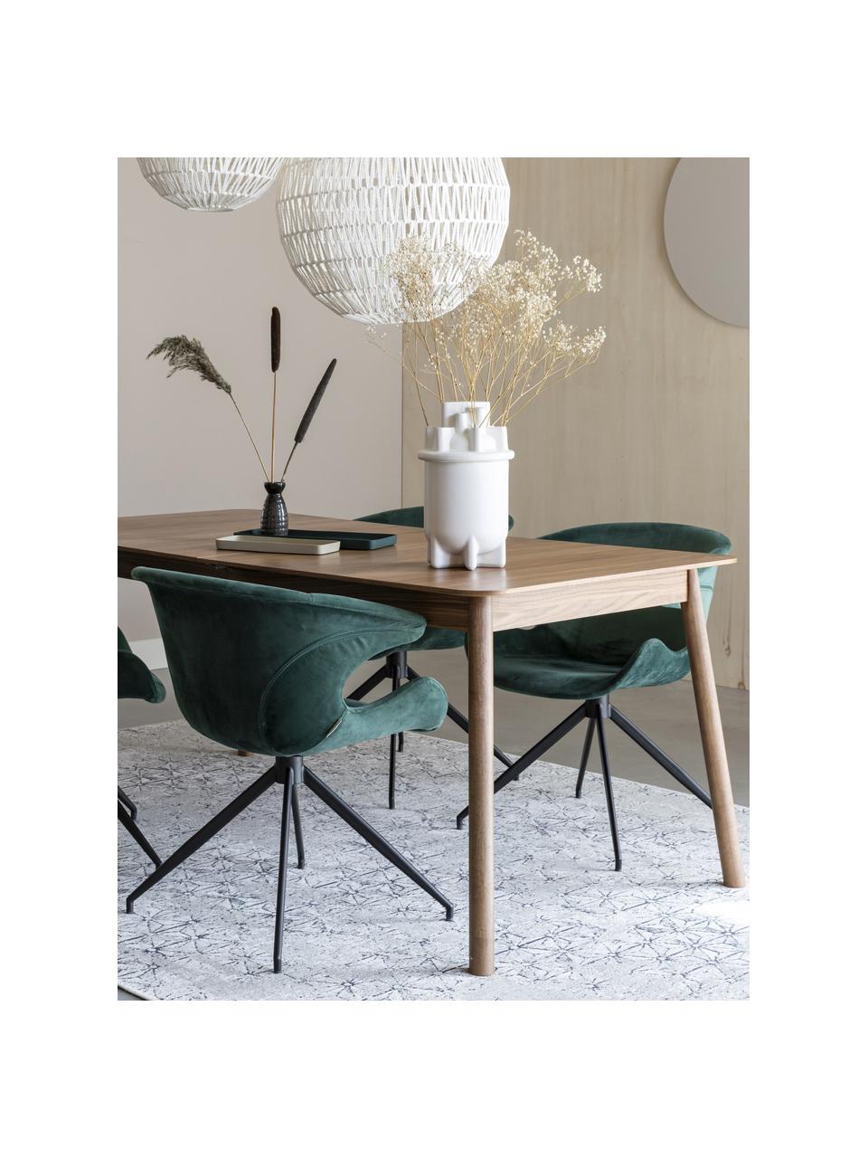 Tavolo allungabile in legno di noce Glimps 120 - 162 x 80 cm, Gambe: legno di noce massiccio, Legno di noce, Larg. 120 a 162 x Prof. 80 cm