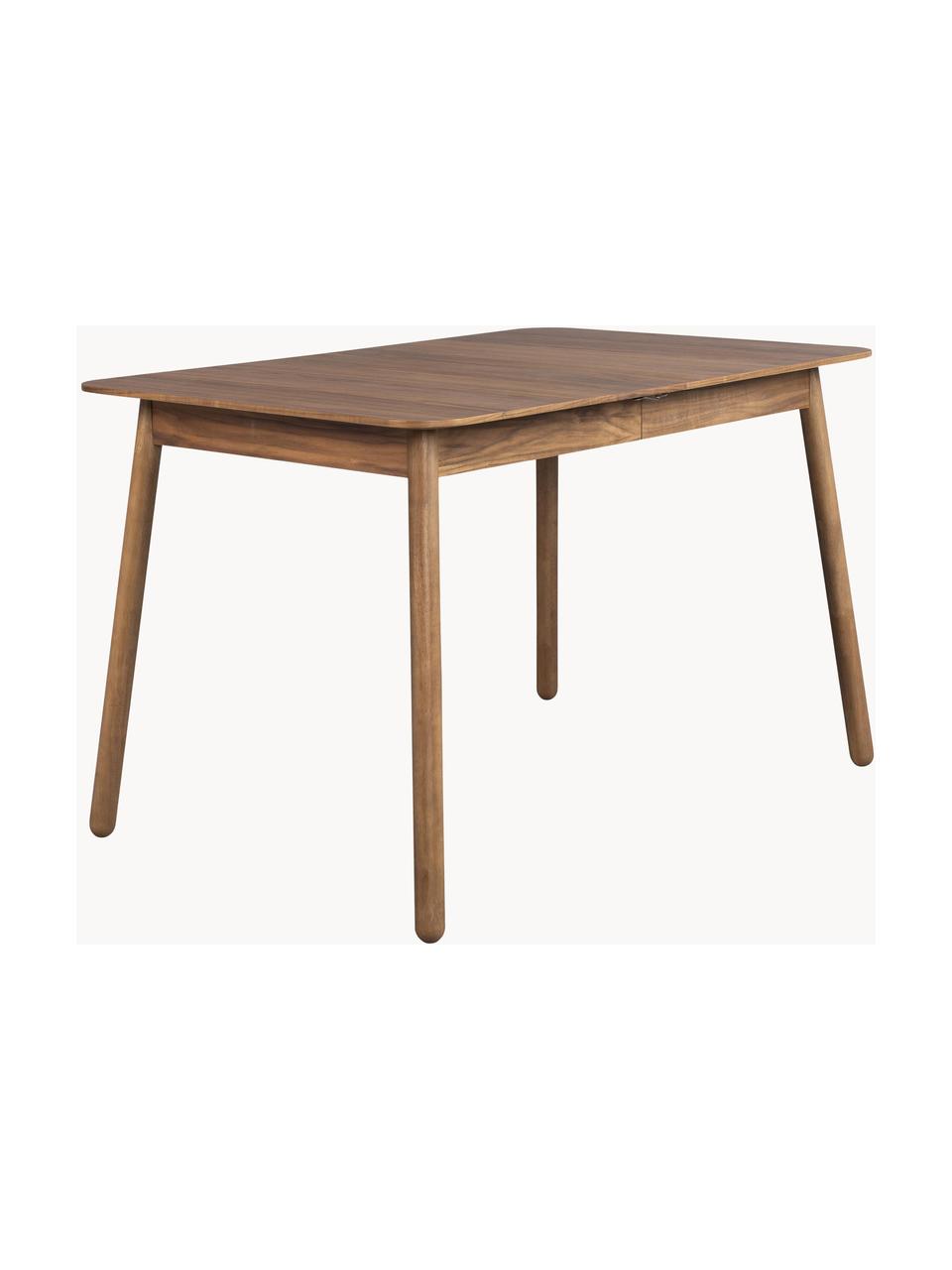 Mesa de comedor extensible de madera de nogal Glimps, 120- 62 x 80 cm, Patas: madera de nogal maciza, Tablero: fibras de densidad media , Madera de nogal, An 120/160 x F 80 cm