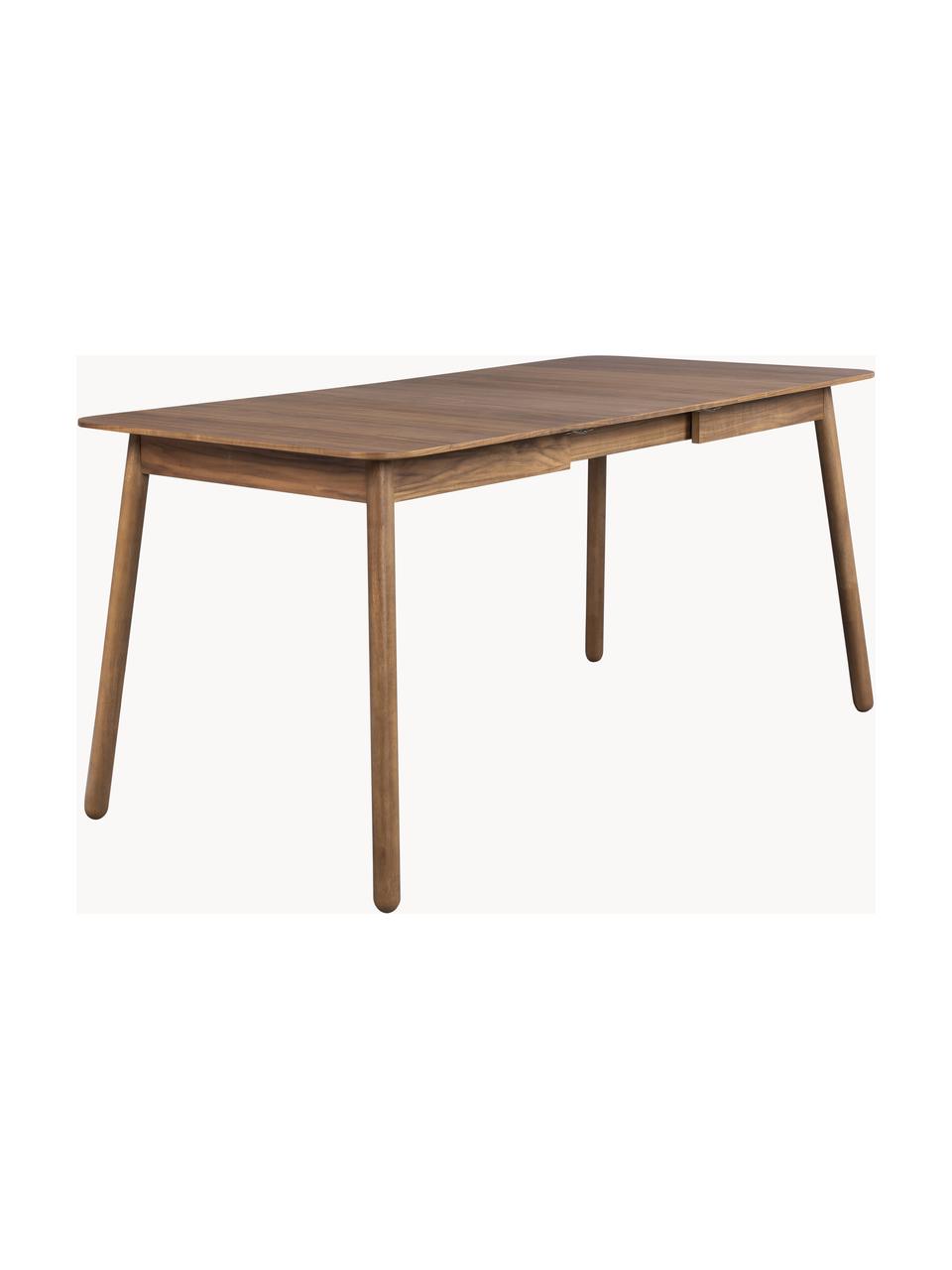 Mesa de comedor extensible de madera de nogal Glimps, 120- 62 x 80 cm, Patas: madera de nogal maciza, Tablero: fibras de densidad media , Madera de nogal, An 120/160 x F 80 cm