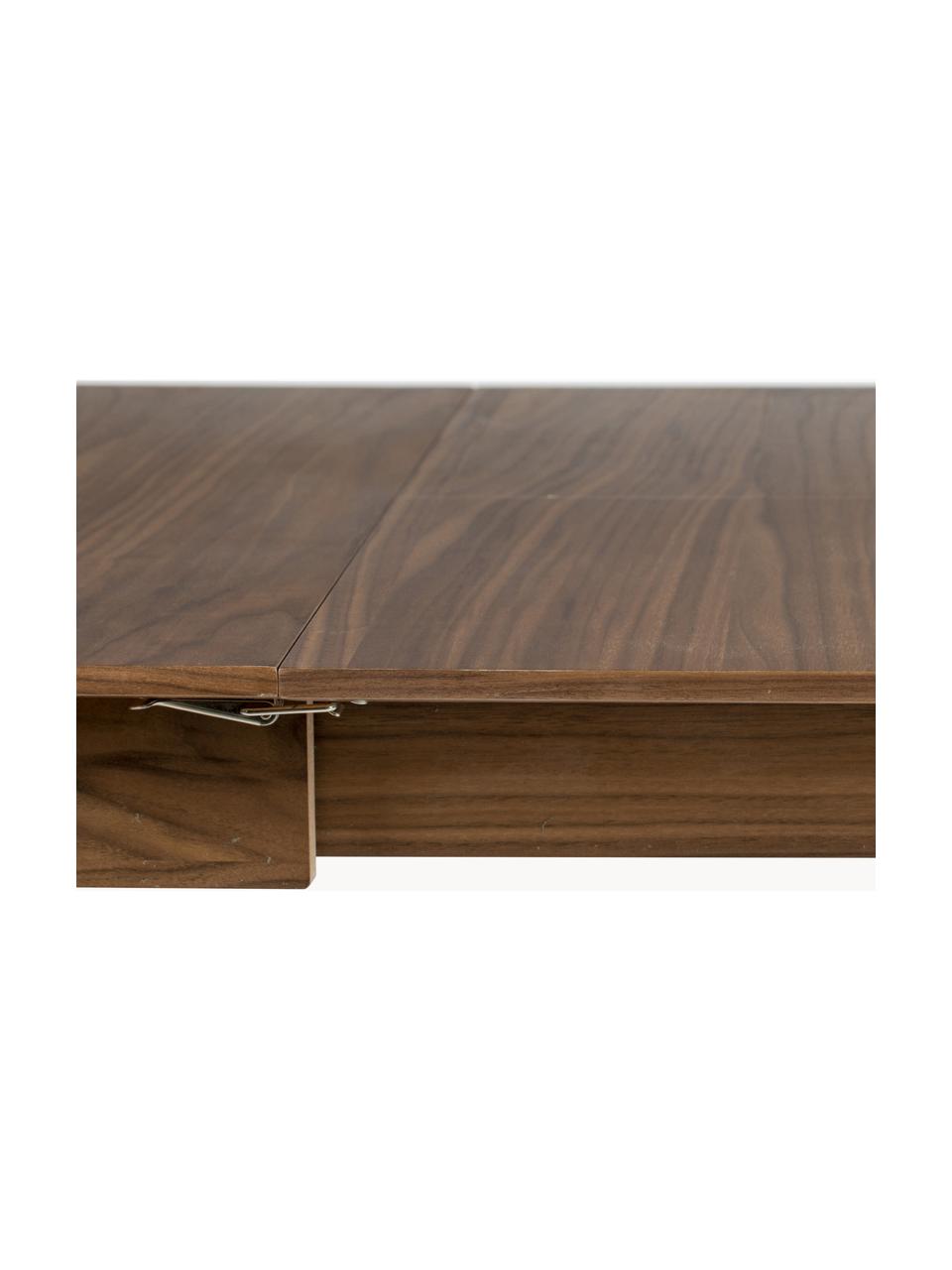 Mesa de comedor extensible de madera de nogal Glimps, 120- 62 x 80 cm, Patas: madera de nogal maciza, Tablero: fibras de densidad media , Madera de nogal, An 120/160 x F 80 cm