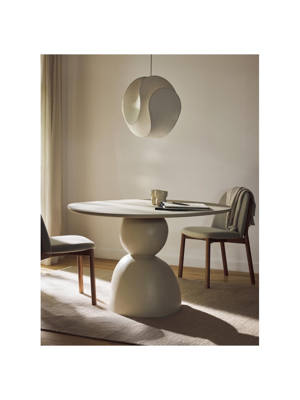 Mesa de comedor redonda Sahra, Ø 116 cm, Tableros de fibra de densidad media (MDF), fibra de vidrio 

Este producto está hecho de madera de origen sostenible y con certificación FSC®., Beige claro, Ø 116 cm