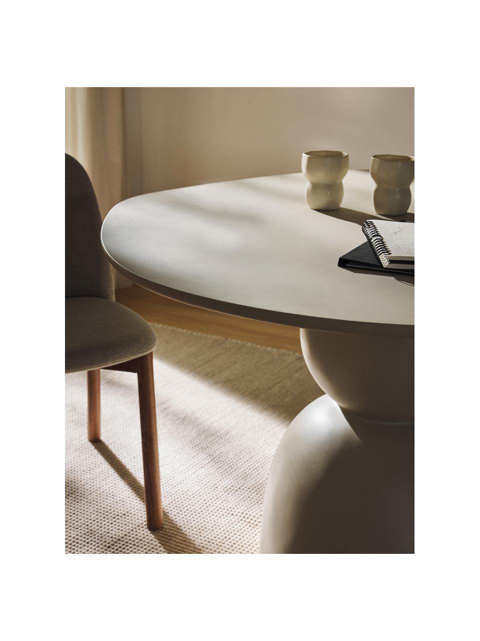 Mesa de comedor redonda Sahra, Ø 116 cm, Tableros de fibra de densidad media (MDF), fibra de vidrio 

Este producto está hecho de madera de origen sostenible y con certificación FSC®., Beige claro, Ø 116 cm