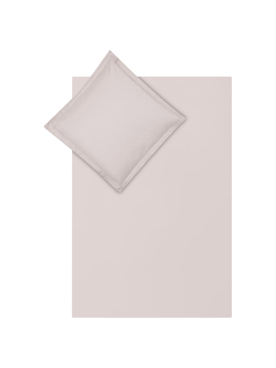 Pościel z satyny bawełnianej Lydia, Blady różowy, 135 x 200 cm + 1 poduszka 80 x 80 cm