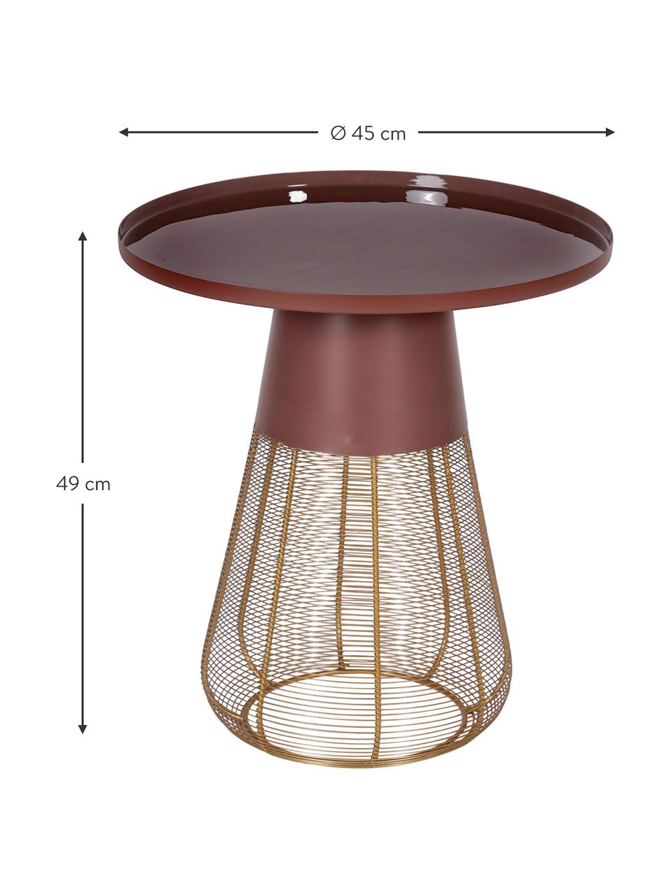 Beistelltisch Eden aus Metall, Metall, beschichtet, Messingfarben, Braun, Ø 45 x H 49 cm