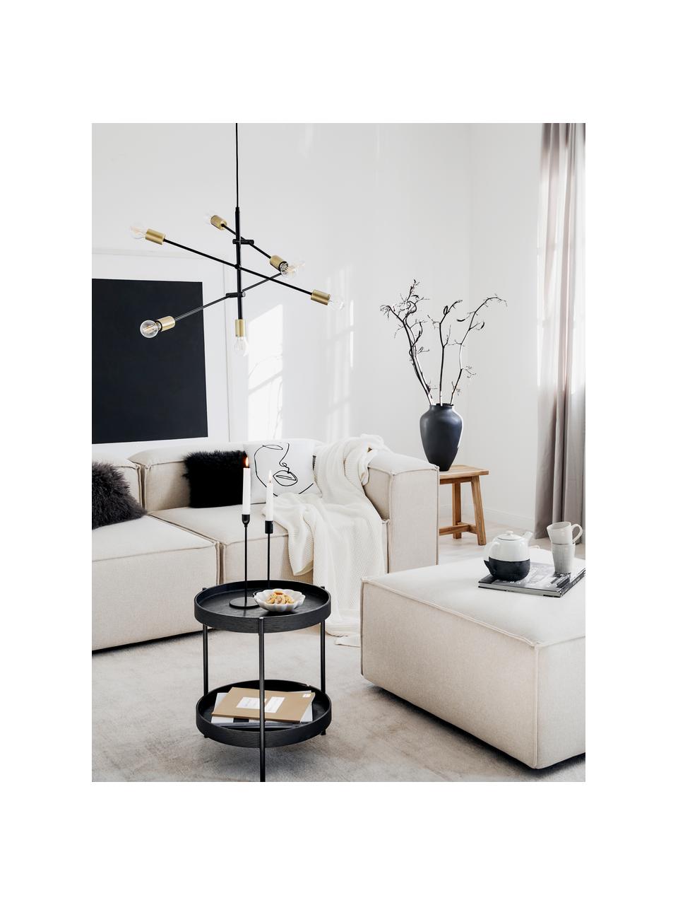 Housse de coussin 40x40 ligne abstraite Ariana, Blanc, noir, larg. 40 x long. 40 cm