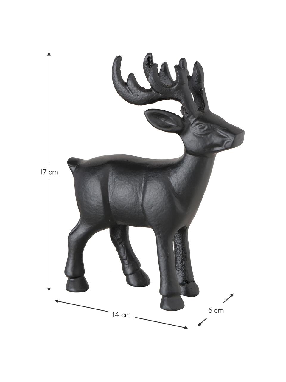 Cerfs décoratifs faits main Tuxel, 2 élém., Aluminium, laqué, Noir, Lot de différentes tailles