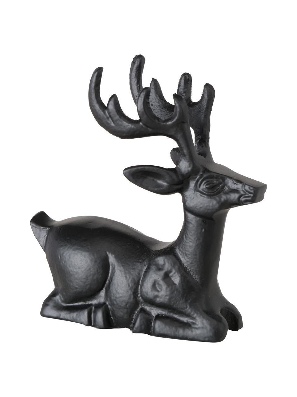 Cerfs décoratifs faits main Tuxel, 2 élém., Aluminium, laqué, Noir, Lot de différentes tailles