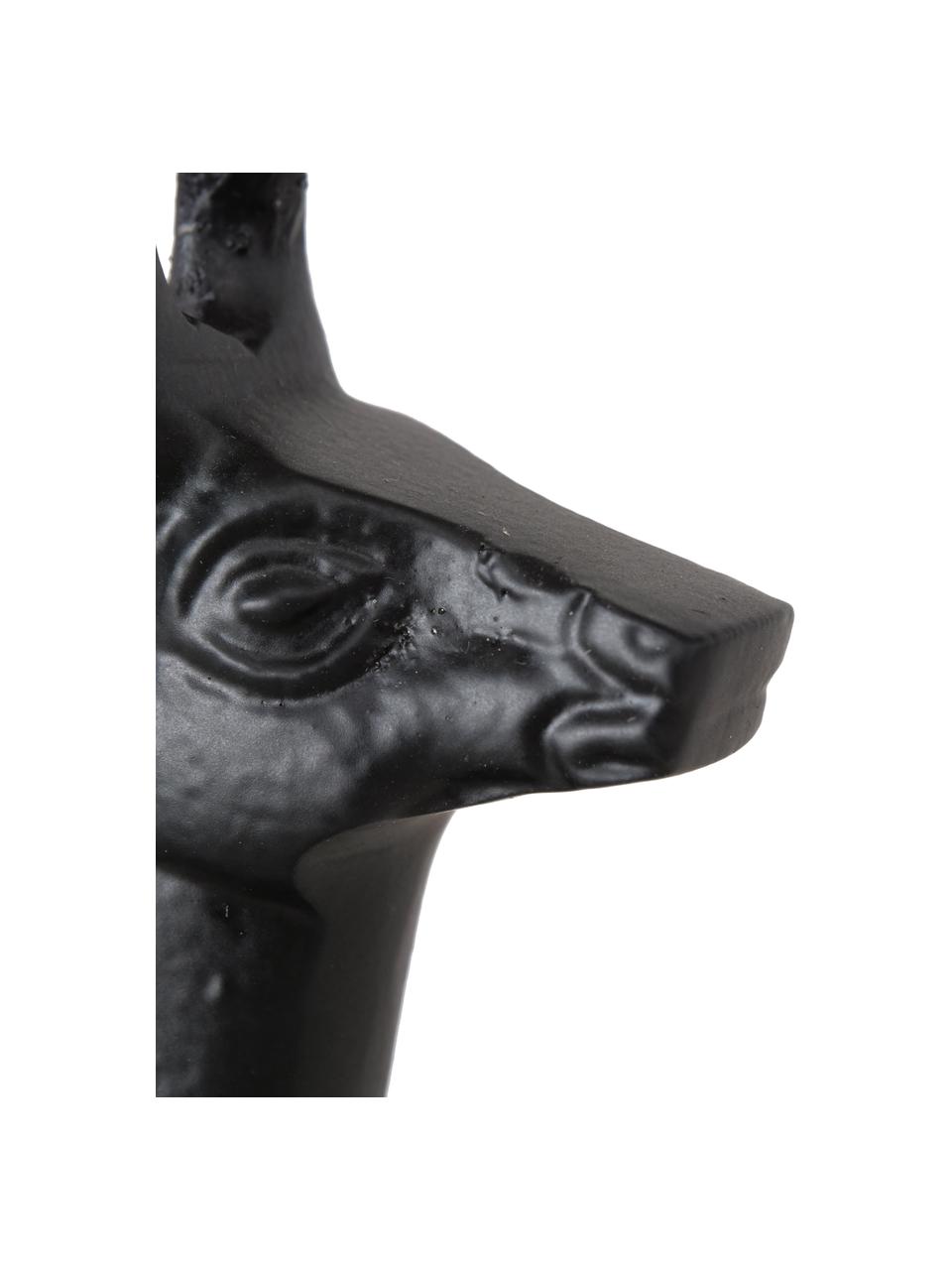 Figuras decorativas ciervos artesanales Tuxel, 2 uds., Aluminio pintado, Negro, Set de diferentes tamaños