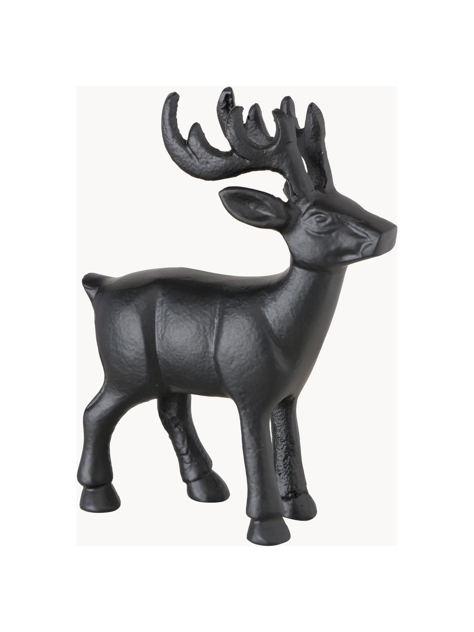 Cerfs décoratifs faits main Tuxel, 2 élém., Aluminium, laqué, Noir, Lot de différentes tailles