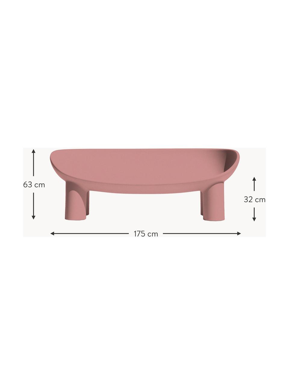 Canapé 2 places en plastique Roly Poly, Plastique, Vieux rose, larg. 175 x prof. 62 cm