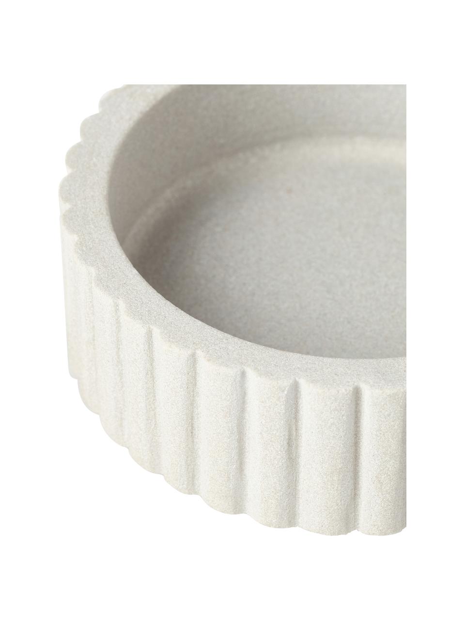 Dóza s víčkem Rita, Pískovec, Bílá, s pískovou úpravou, Ø 12 cm, V 5 cm