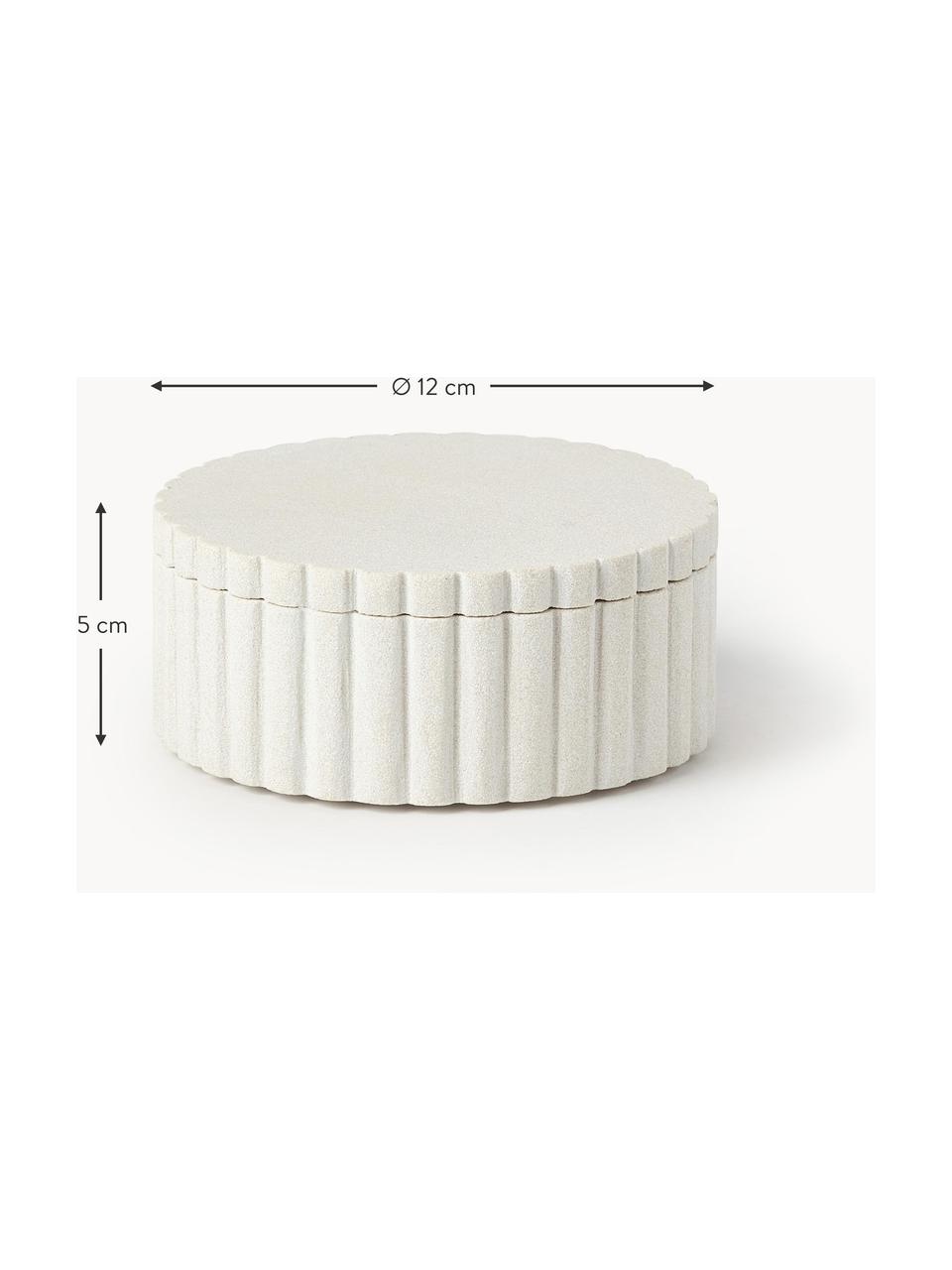 Aufbewahrungsdose Rita mit Deckel, Sandstein, Off White, Ø 12 x H 5 cm