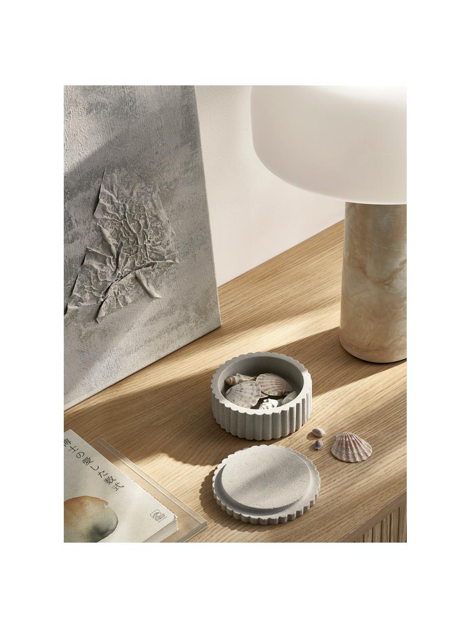 Aufbewahrungsdose Rita mit Deckel, Sandstein, Off White, Ø 12 x H 5 cm