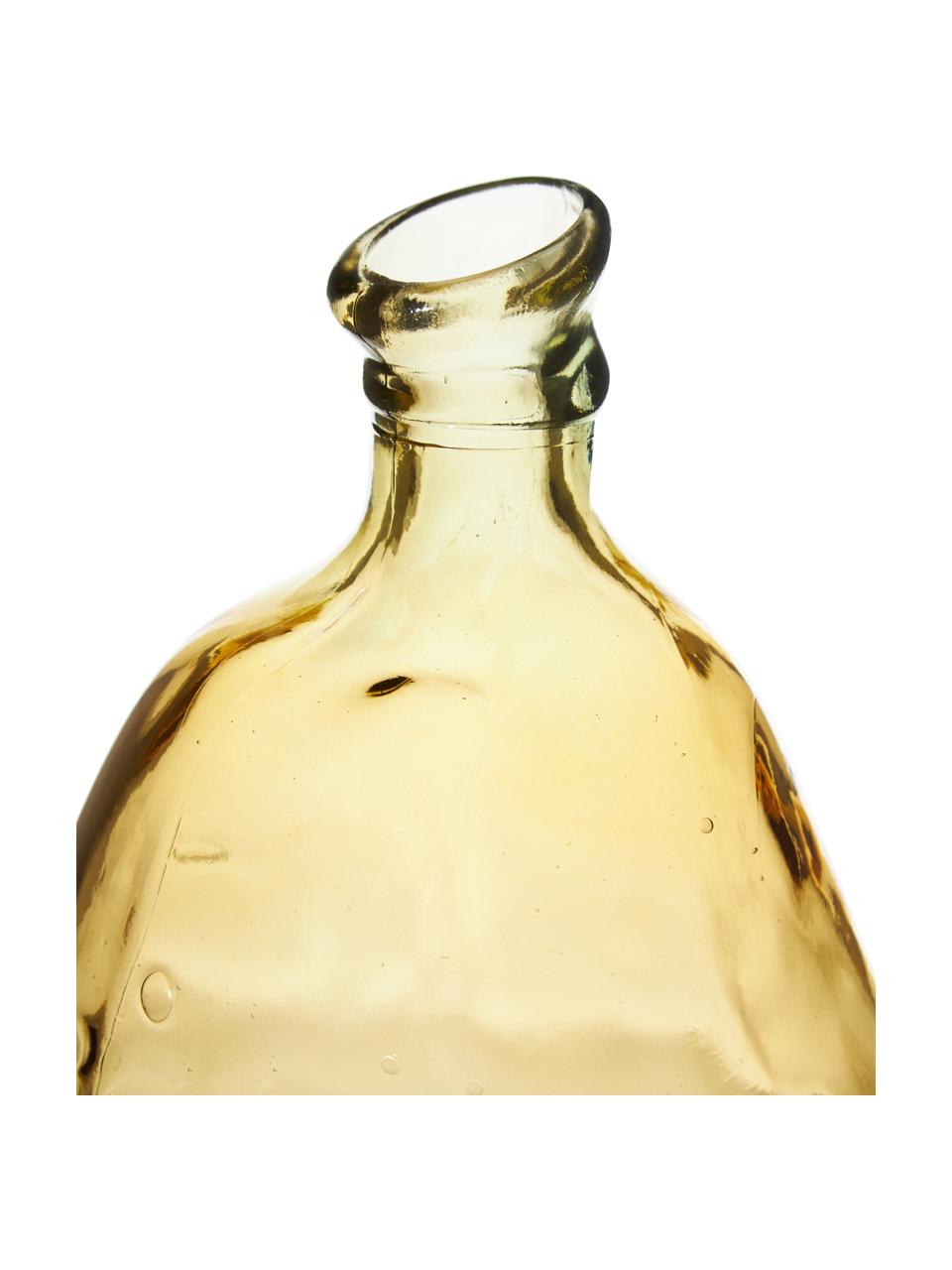 Flaschenvase Dina aus recyceltem Glas, Recyceltes Glas, GRS-zertifiziert, Gelb, Ø 26 x H 47 cm