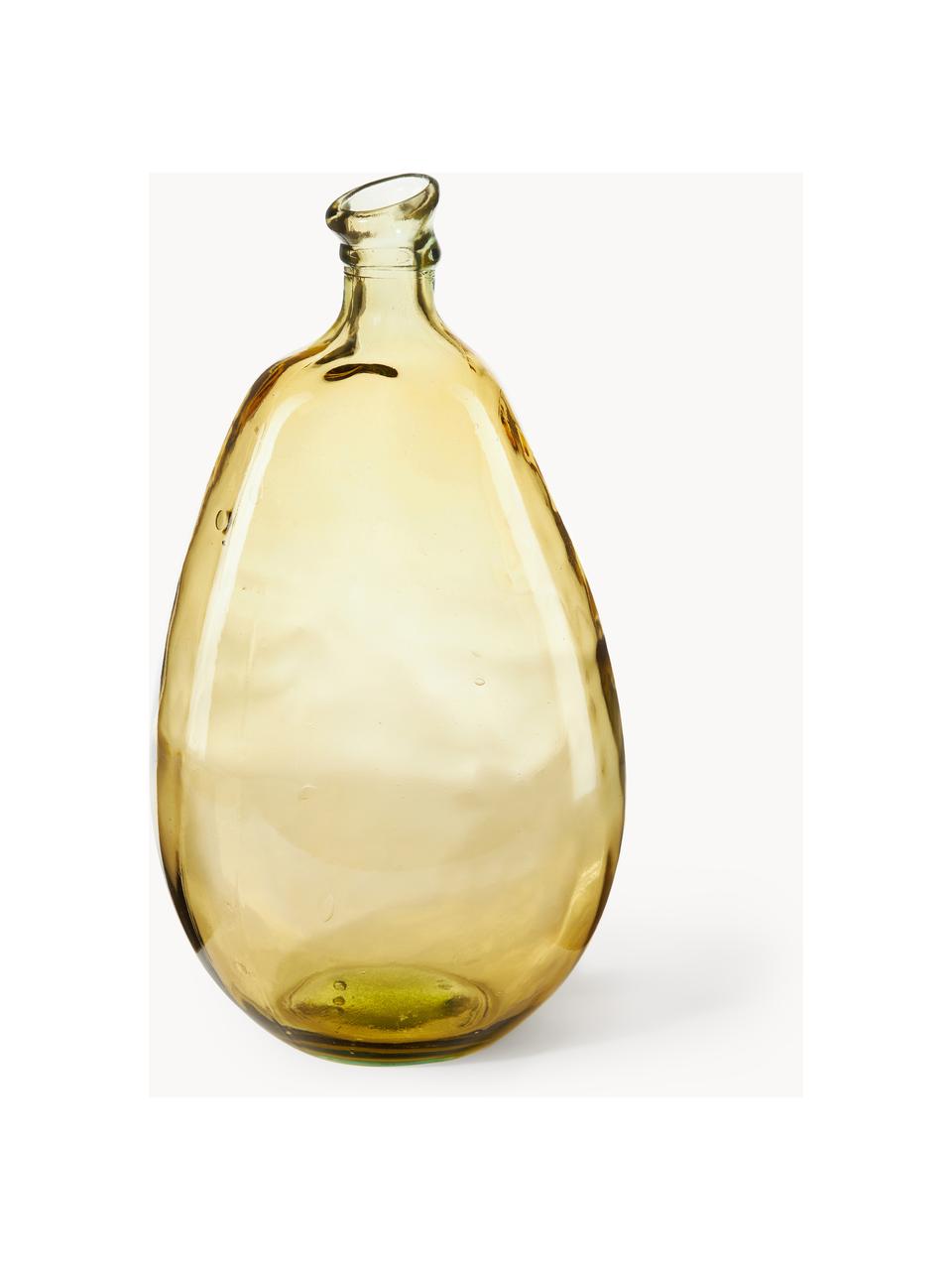 Flessenvaas Dina van gerecycled glas, Gerecycled glas, GRS-gecertificeerd, Geel, Ø 26 x H 47 cm