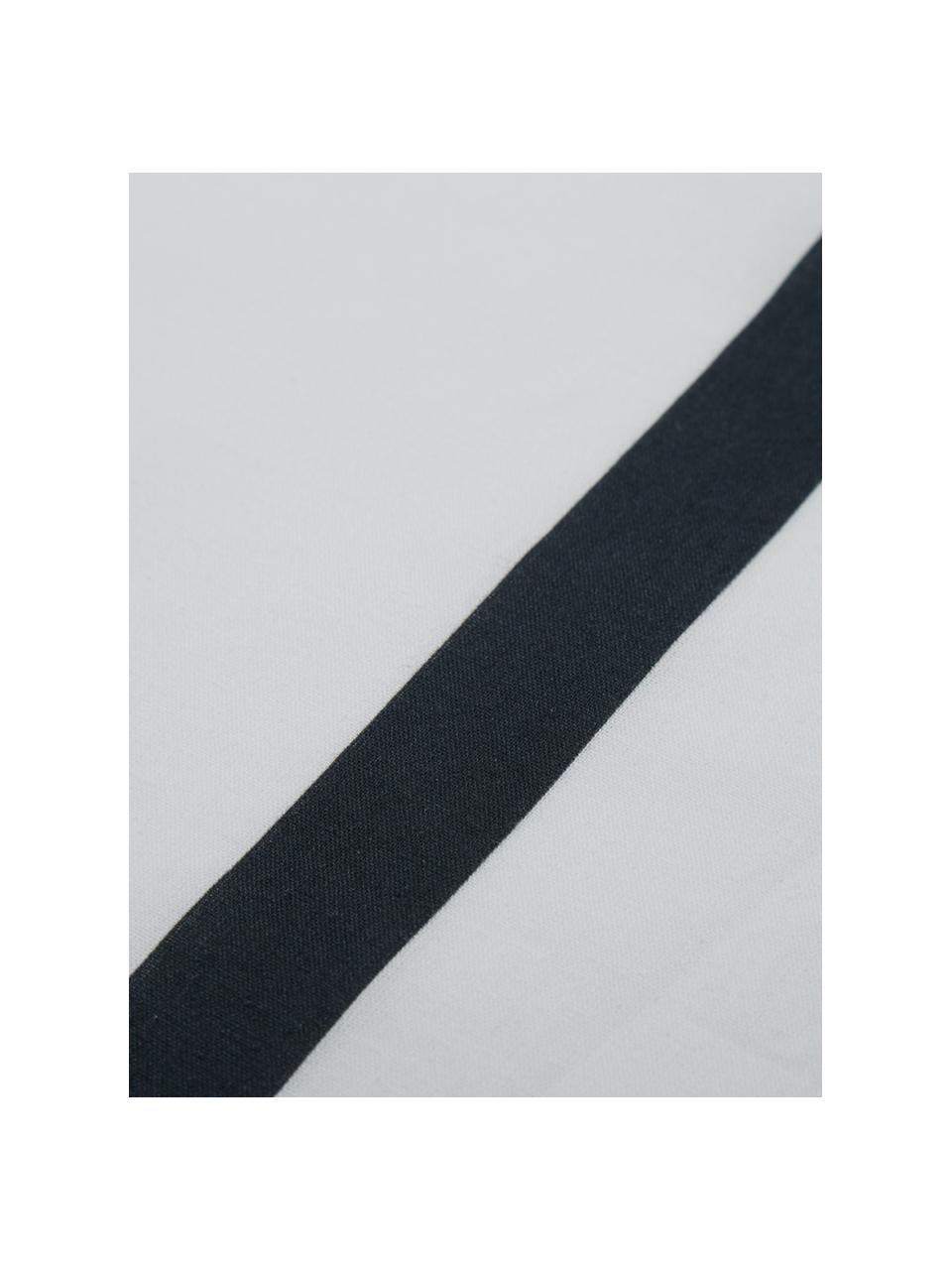 Drap plat en coton Blush, Blanc, rose vif, noir, 240 x 270 cm