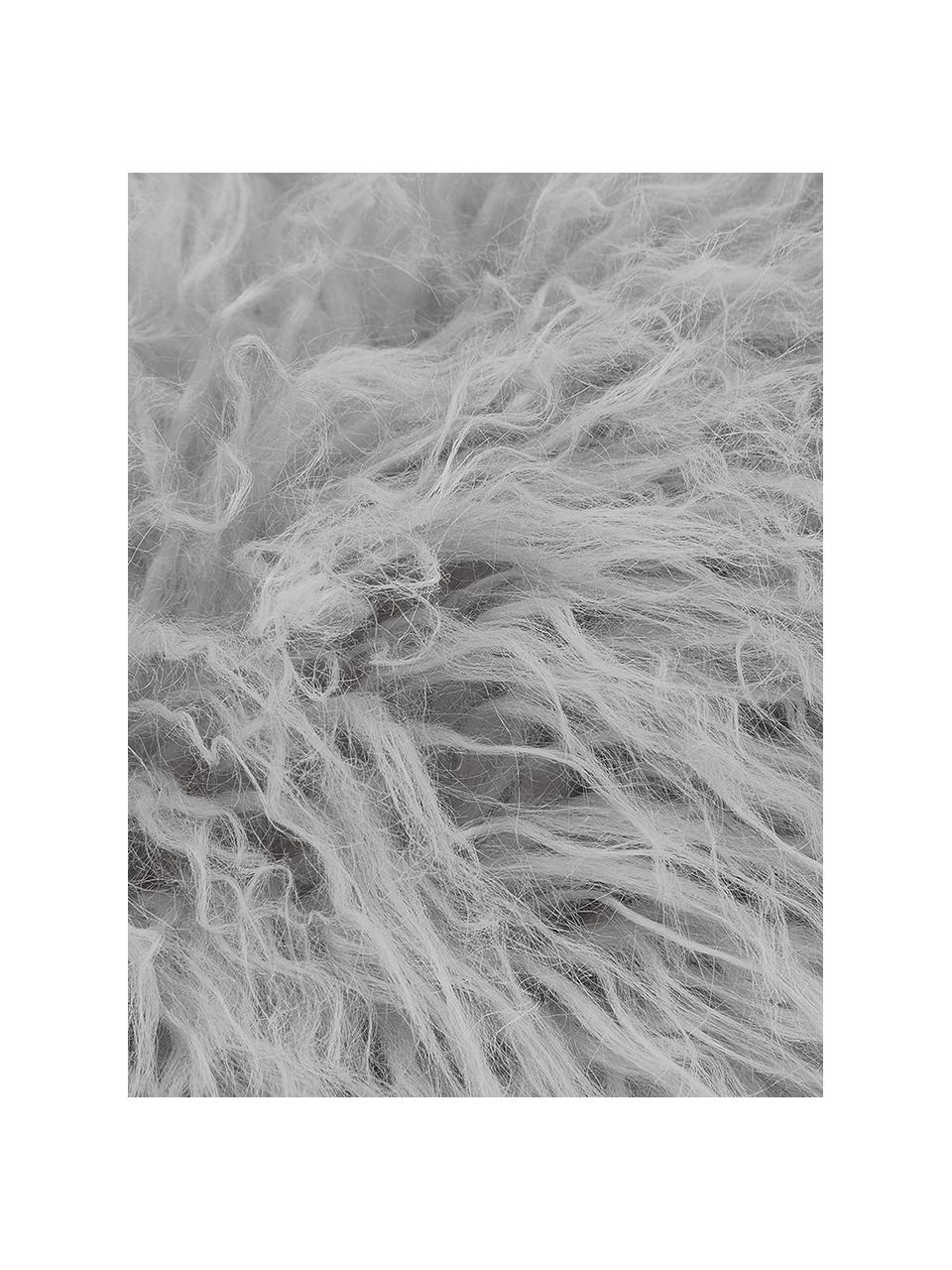 Kunstfell-Teppich Morten, gelockt, Vorderseite: 67% Acryl, 33% Polyester, Rückseite: Polyester, Hellgrau, 60 x 180 cm