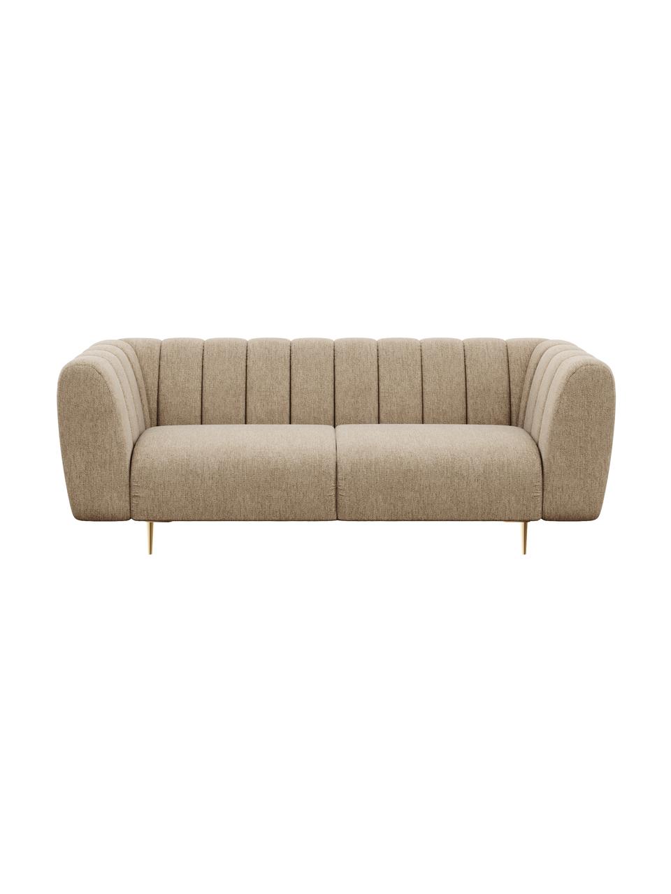 Pohovka Shel (3-miestna), Béžová, nohy: mosadzné odtiene, Š 210 x H 95 cm