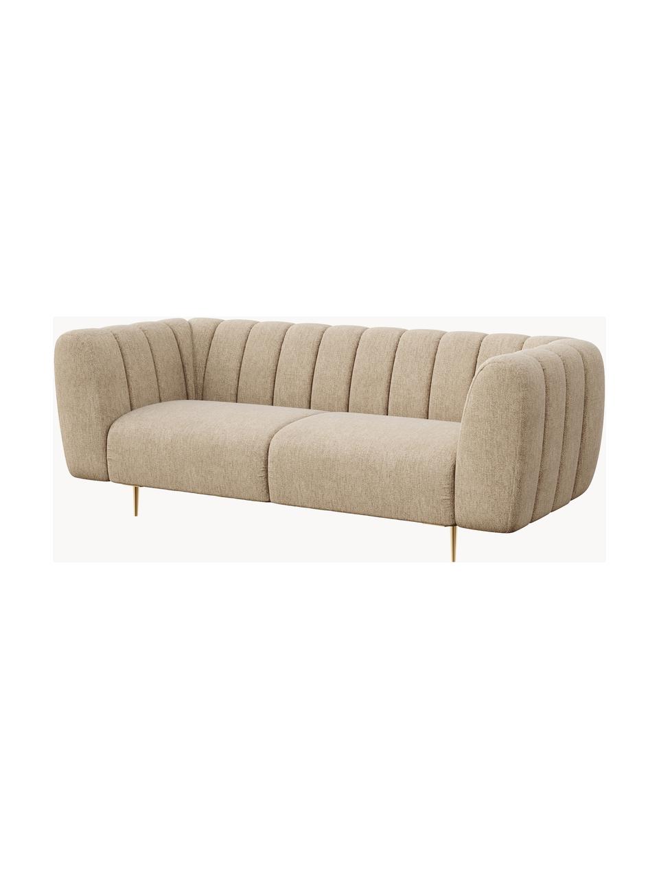 Sofá Shel (3 plazas), Tapizado: 100% poliéster Alta resis, Asiento: muelles ondulados, espuma, Estructura: madera dura, madera bland, Patas: metal recubierto, Tejido beige, An 210 x F 95 cm