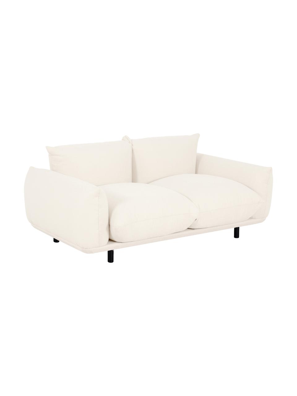 Sofa Saga (2-Sitzer), Bezug: 100% Polyester 35.000 Sch, Gestell: Massives Birkenholz, Füße: Metall, pulverbeschichtet, Webstoff Beige, B 170 x T 103 cm