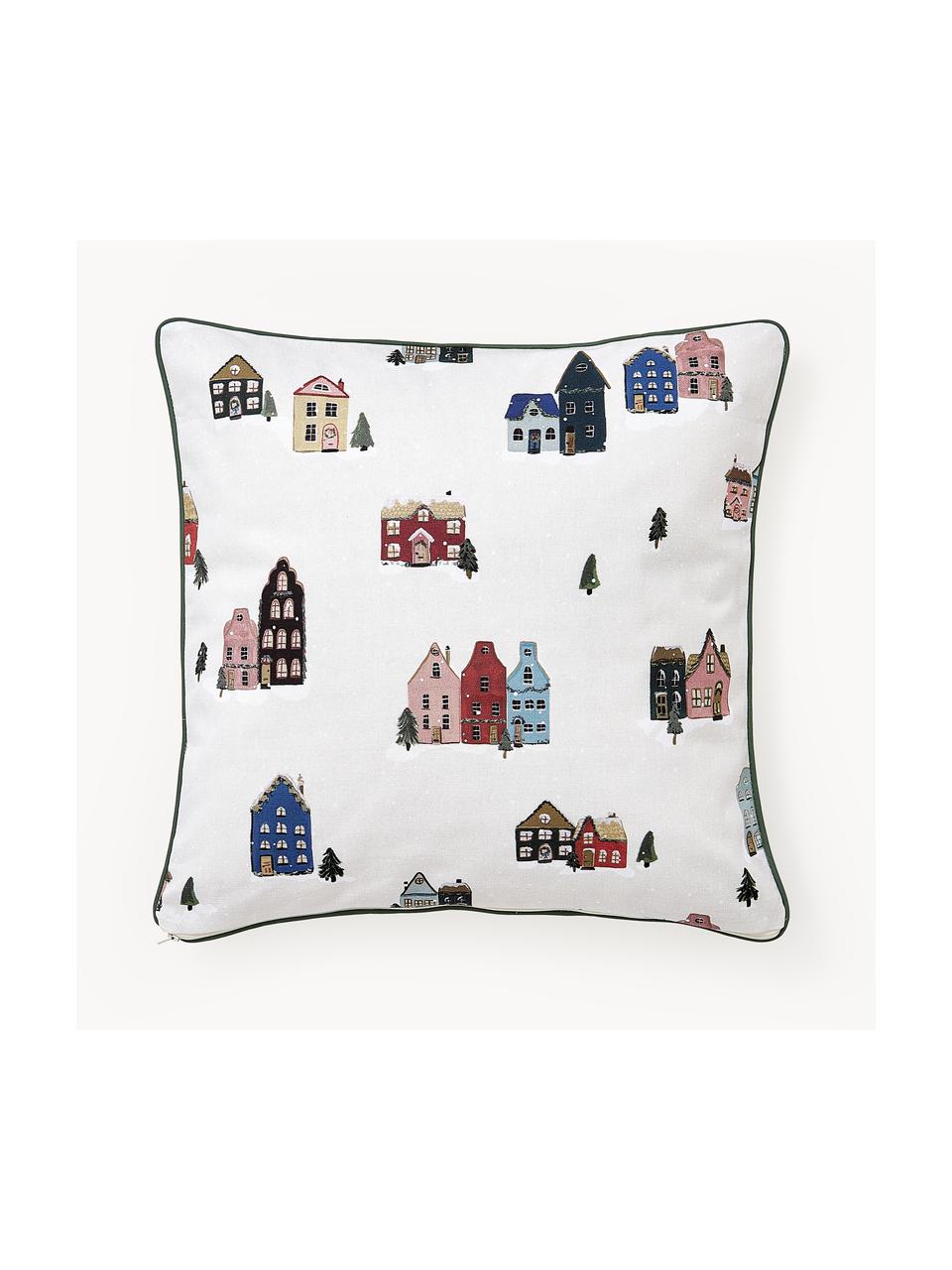 Dubbelzijdige kussenhoes Homecoming van katoen met winters motief, 100% katoen, Meerkleurig, B 45 x L 45 cm