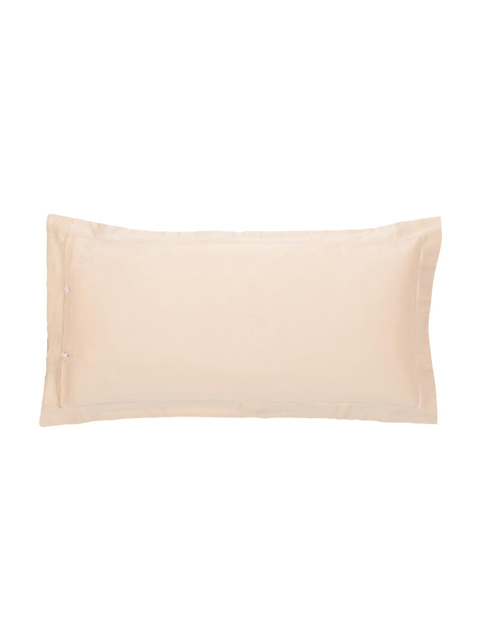 Funda de almohada de satén de algodón ecológico Aimee, diseño Candice Gray, Beige, rosa, An 45 x L 85 cm