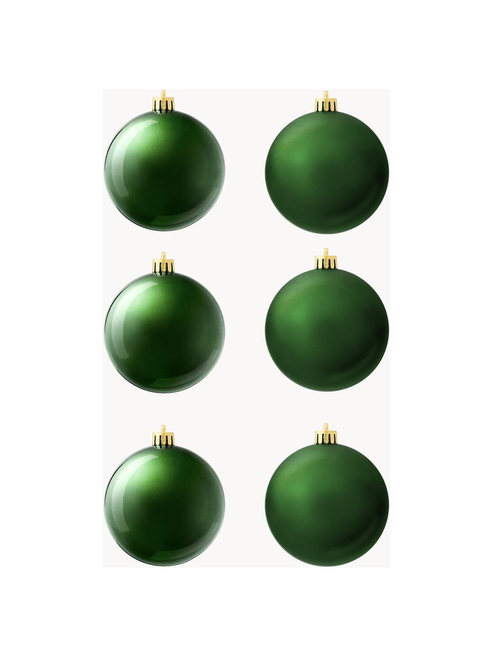 Weihnachtskugeln Decoris, 6er-Set, Kunststoff, Dunkelgrün, Ø 8 cm